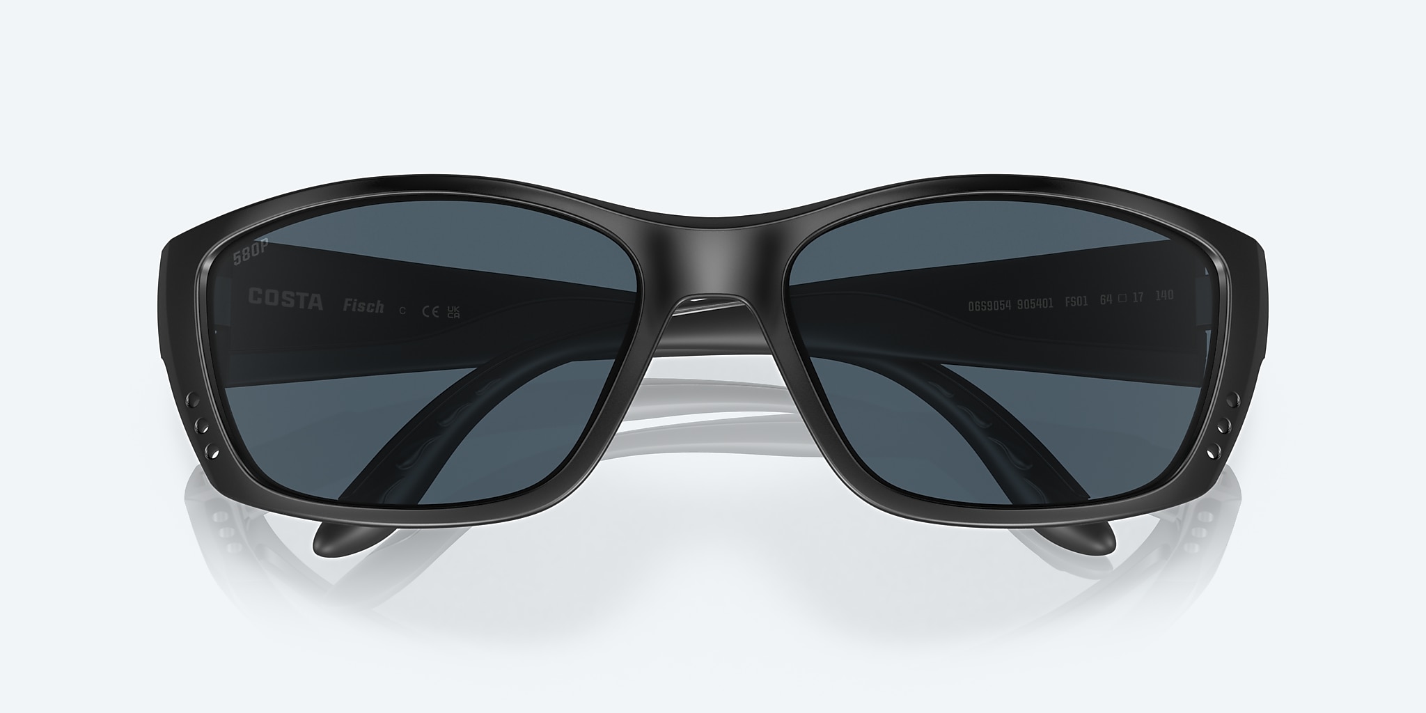 Sunglasses Costa Fisch XL (64-17) with Gray lens and Blackout frame Image 5 of 7