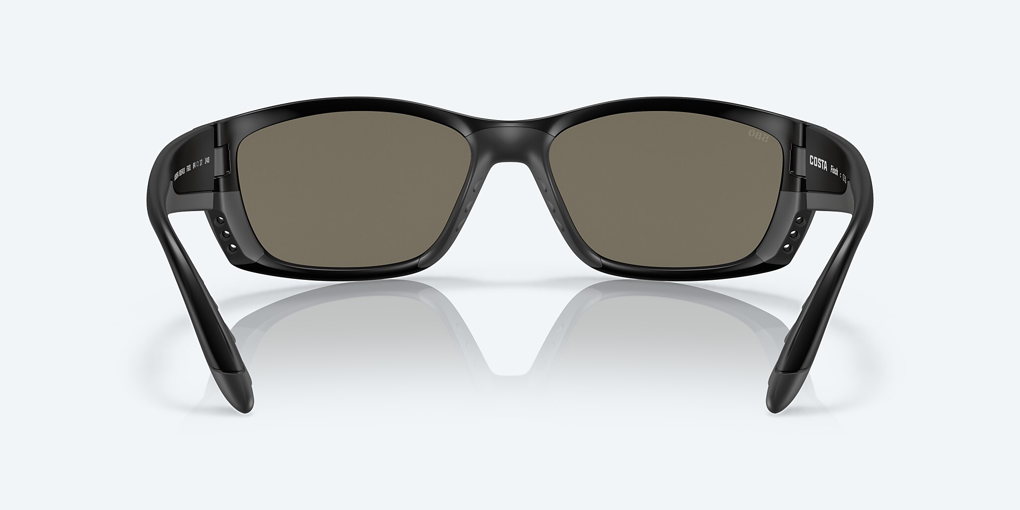 Sunglasses Costa Fisch XL (64-17) with Blue Mirror lens and Blackout frame Image 4 of 7