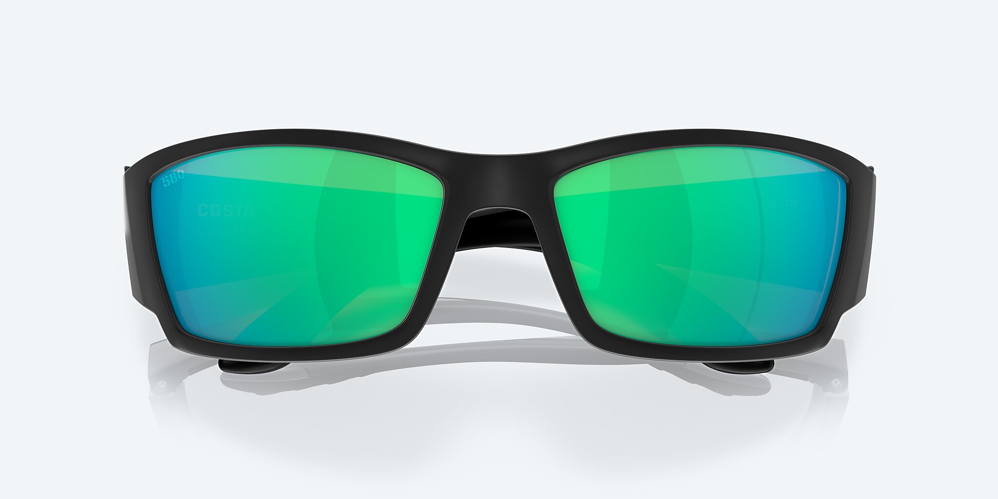 Lunettes de soleil Costa Corbina L (61-18) avec Effet miroir Vert verre et Noir monture Image 5 de 7