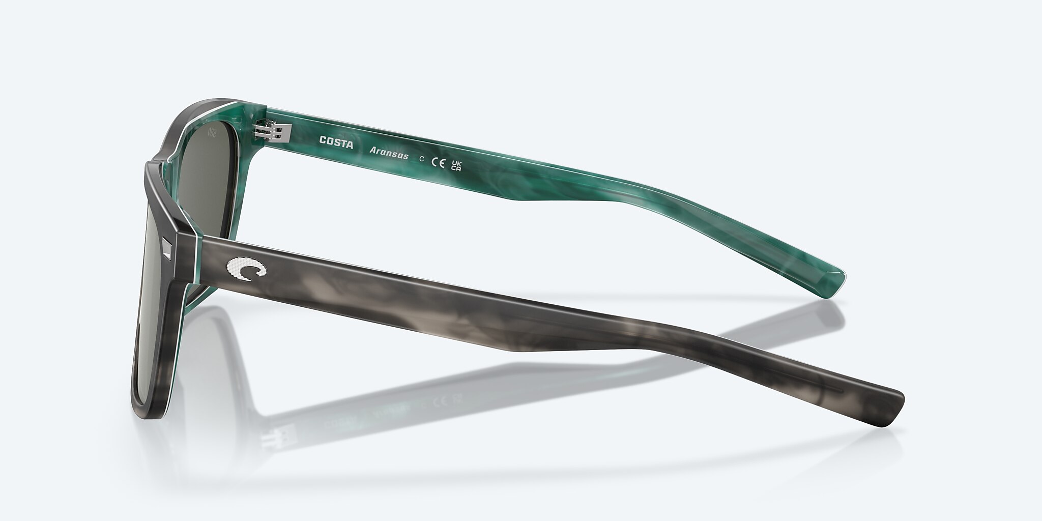 Sunglasses Costa Aransas L (58-16) with Gray Silver Mirror lens and Matte Storm Gray frame Image 3 of 7