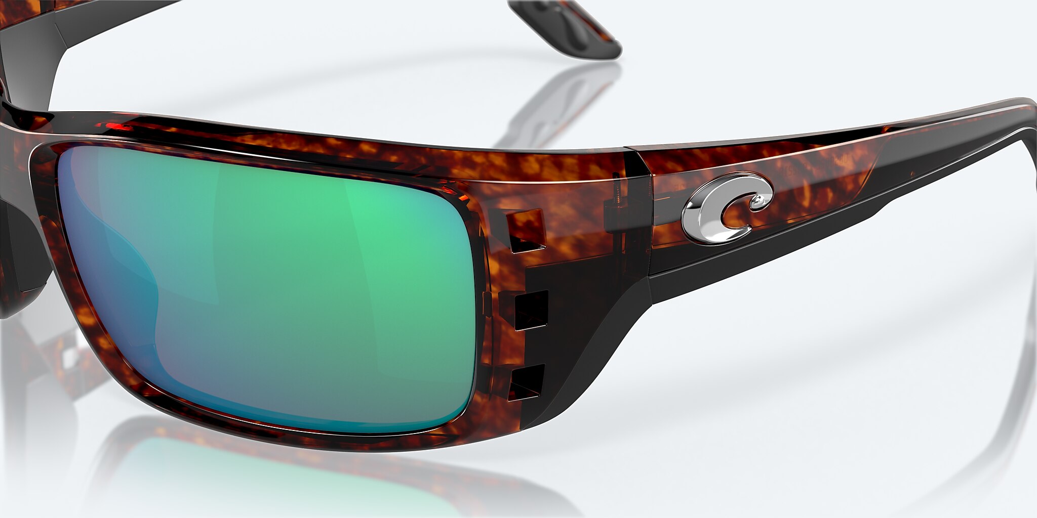 Gafas de sol Costa Permit XL (63-16) con Verde Espejado lente y Carey montura Imagen 6 de 7