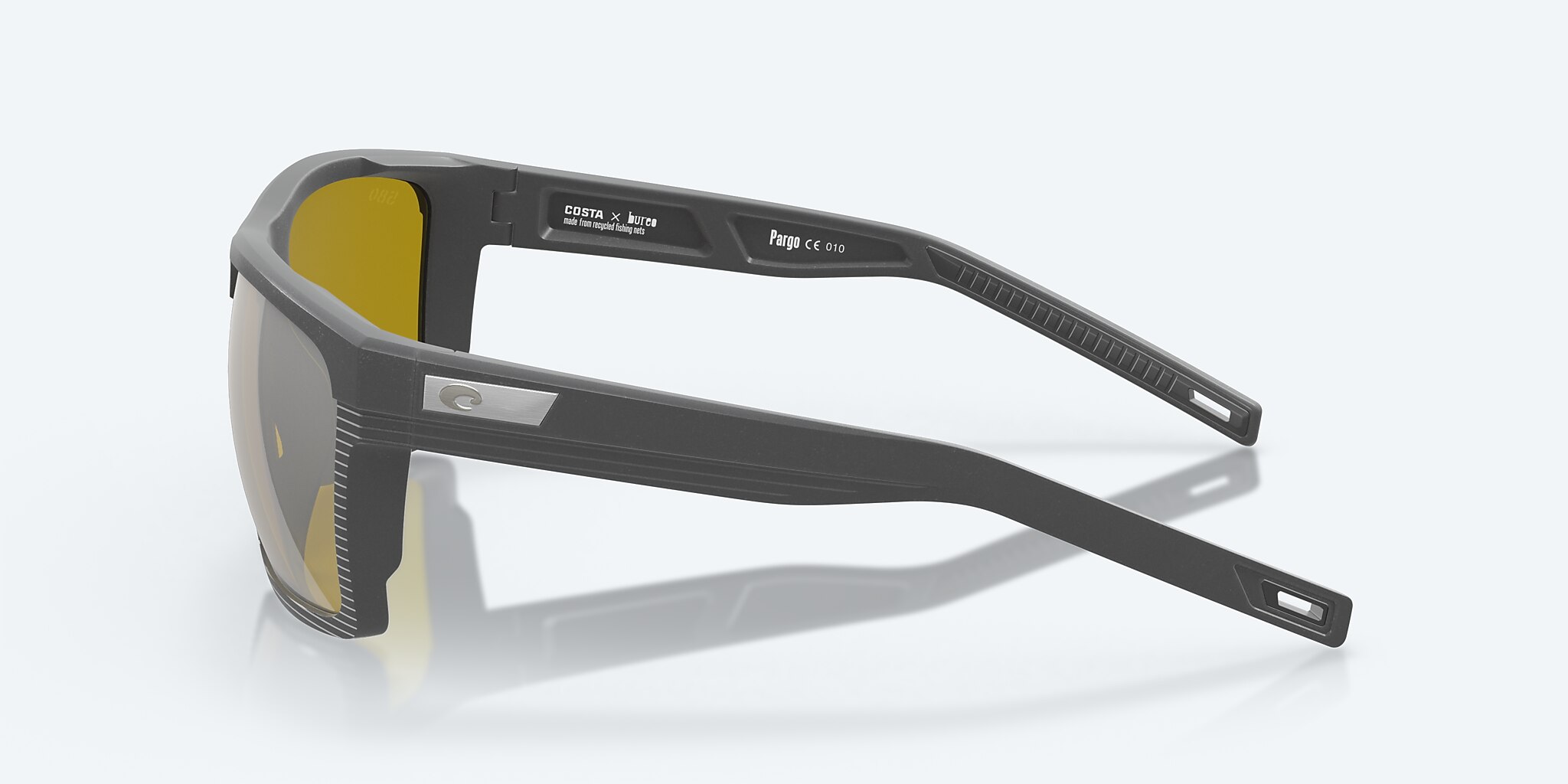 Sunglasses Costa Pargo L (61-17) with Sunrise Silver Mirror lens and Dark Gray frame Image 3 of 7