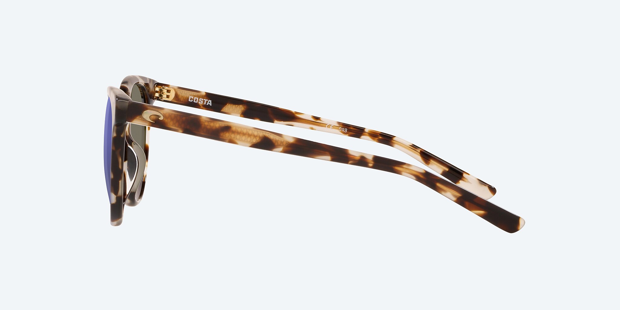 Sunglasses Costa Isla M (54-19) with Blue Mirror lens and Shiny Tiger Cowrie frame Image 3 of 4