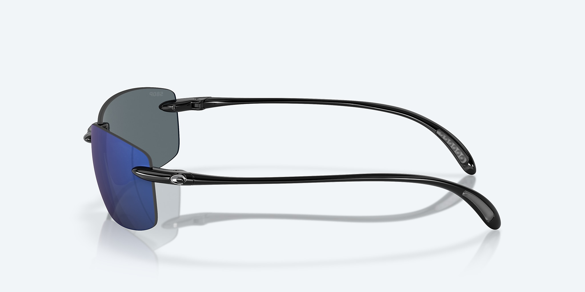 Sunglasses Costa Ballast M (60-15) with Blue Mirror lens and Shiny Black frame Image 3 of 7