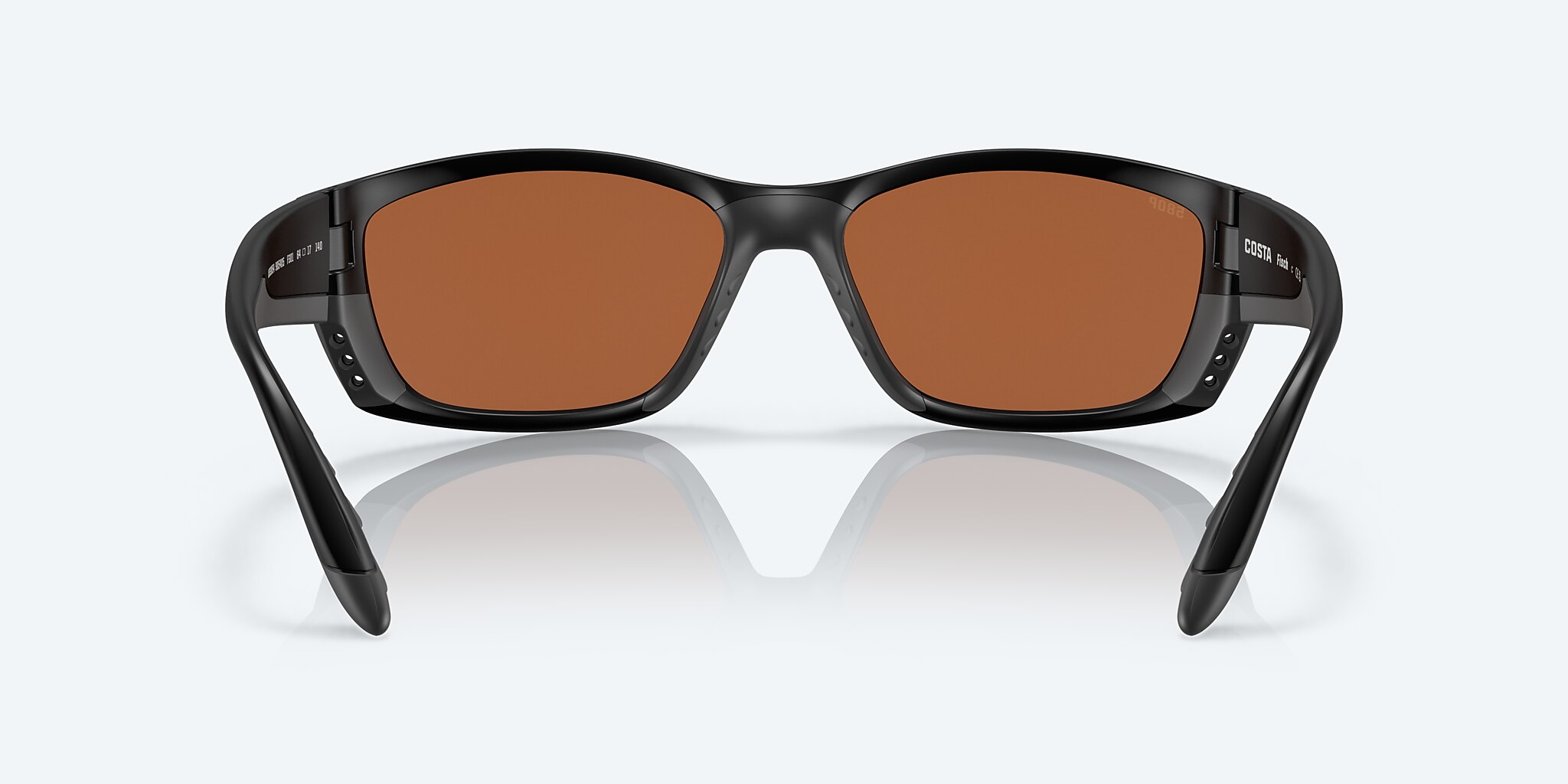Sunglasses Costa Fisch XL (64-17) with Green Mirror lens and Blackout frame Image 4 of 7