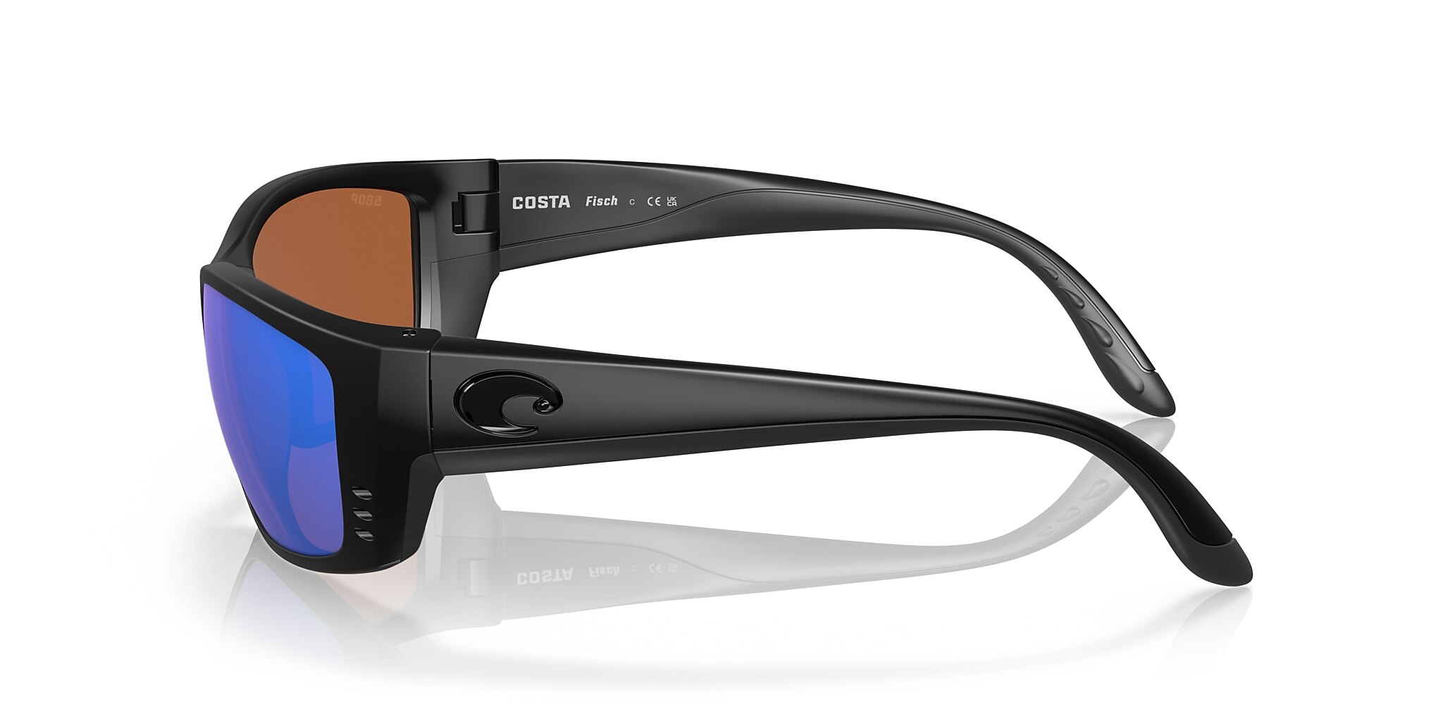 Costa Fisch XL (64-17) with Green Mirror lenses and Blackout frame