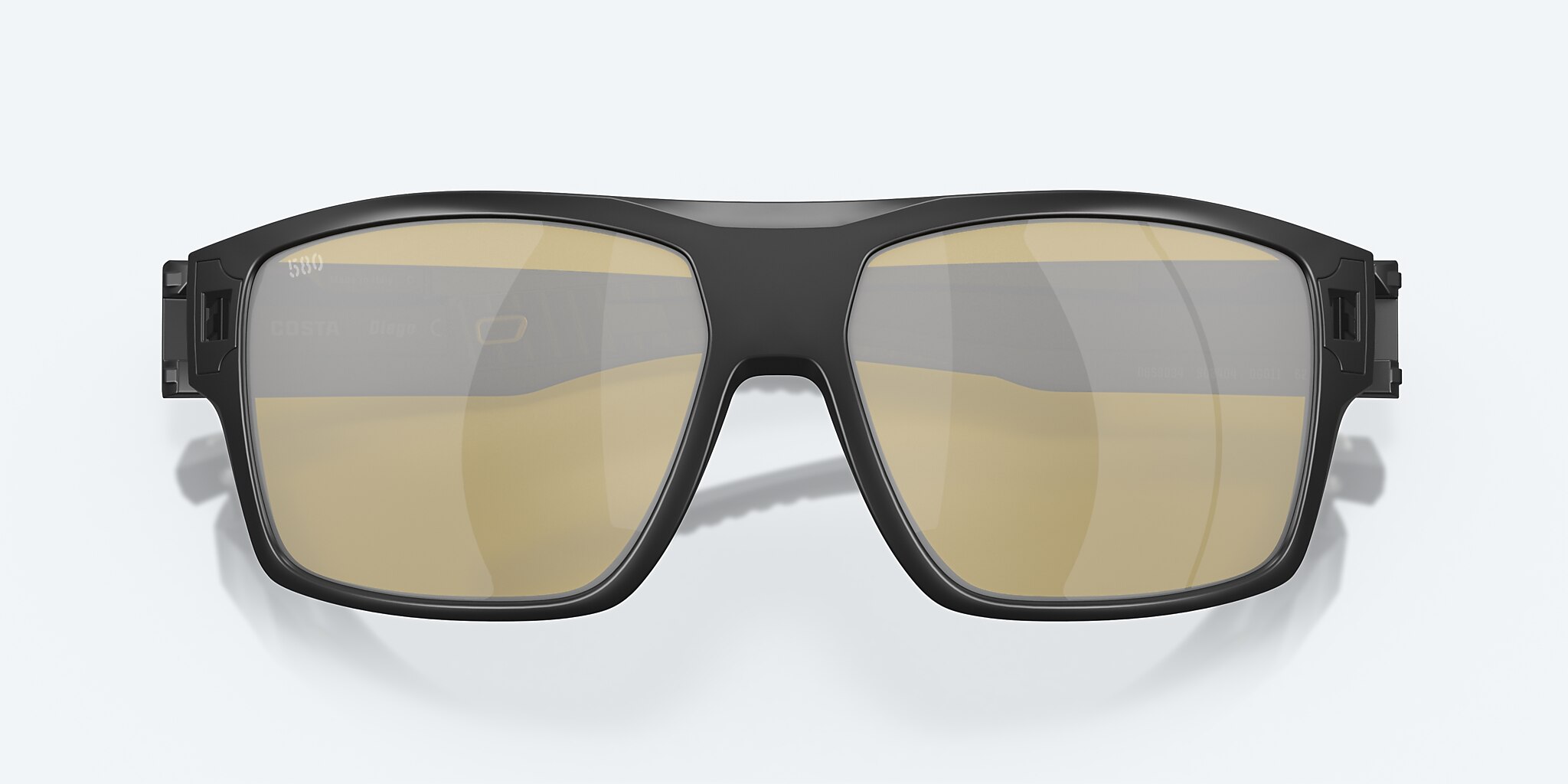 Sunglasses Costa Diego XL (62-14) with Sunrise Silver Mirror lens and Matte Black frame Image 5 of 8