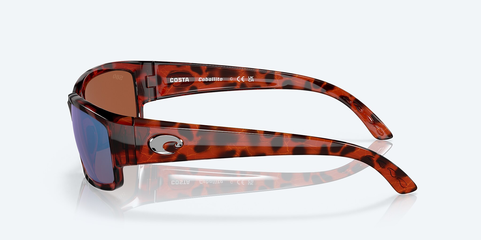 Sunglasses Costa Caballito M (59-15) with Green Mirror lens and Tortoise frame Image 3 of 7