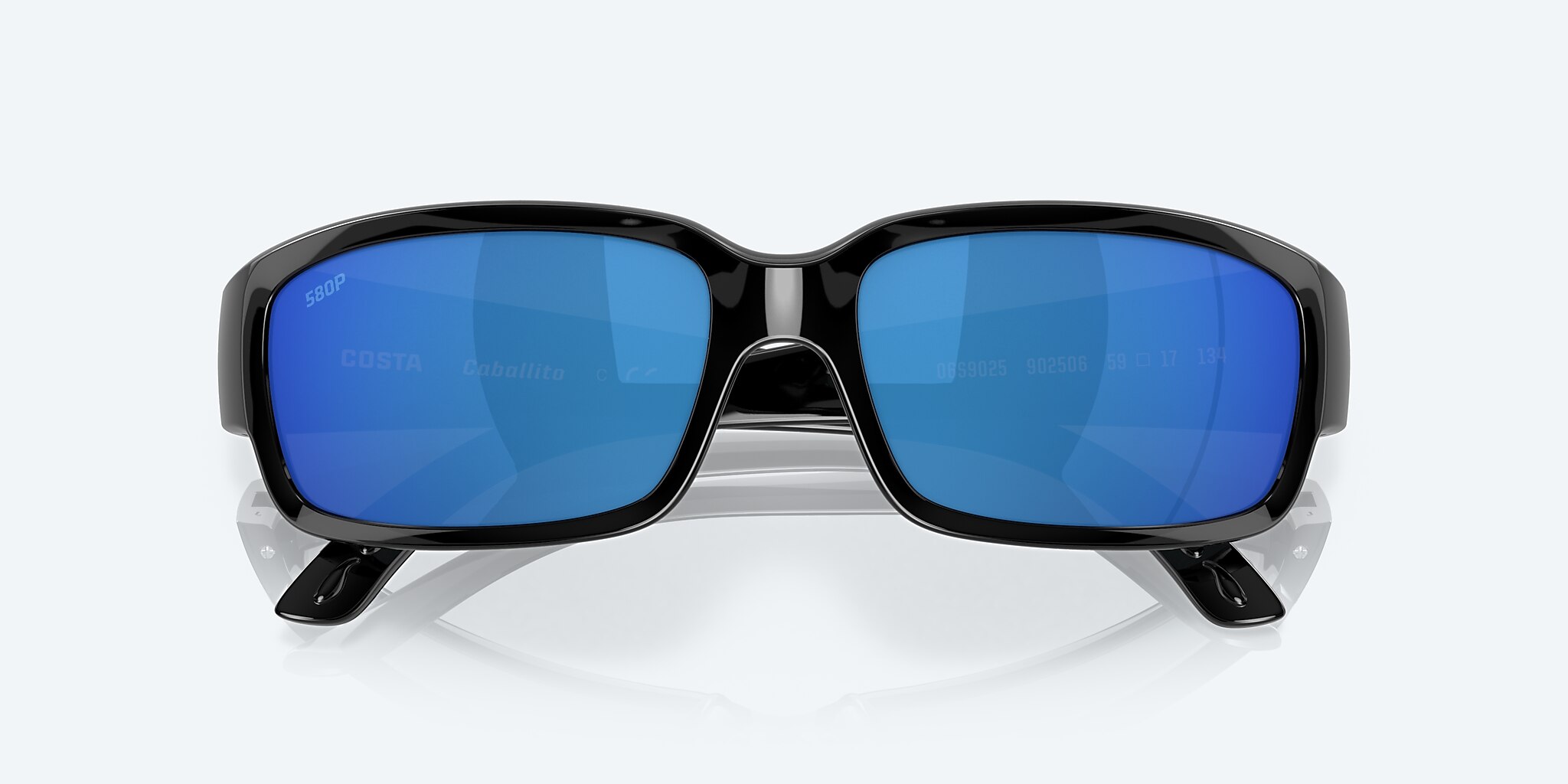 Sunglasses Costa Caballito M (59-15) with Blue Mirror lens and Shiny Black frame Image 5 of 7