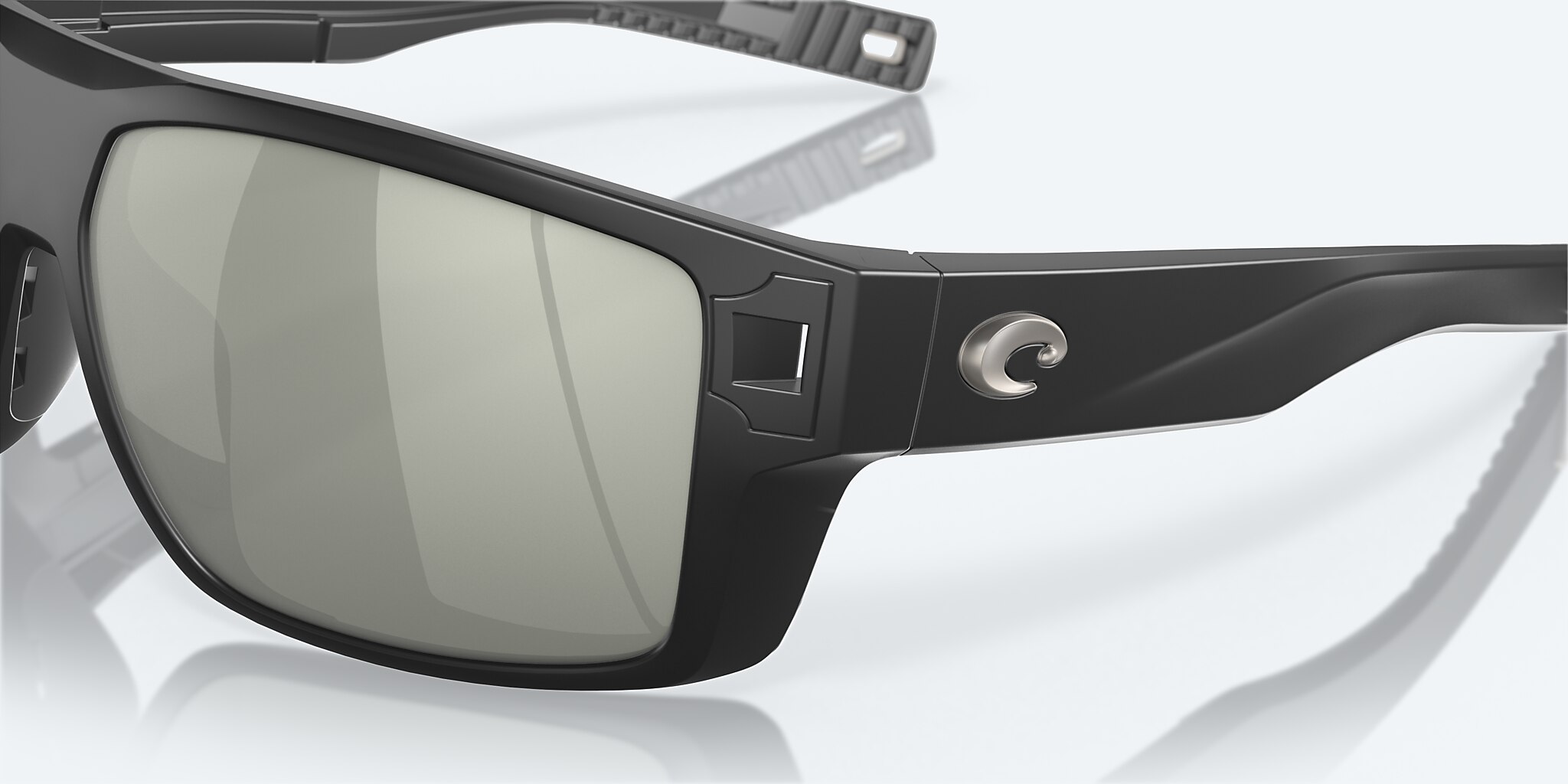 Sunglasses Costa Diego XL (62-14) with Gray Silver Mirror lens and Matte Black frame Image 7 of 8
