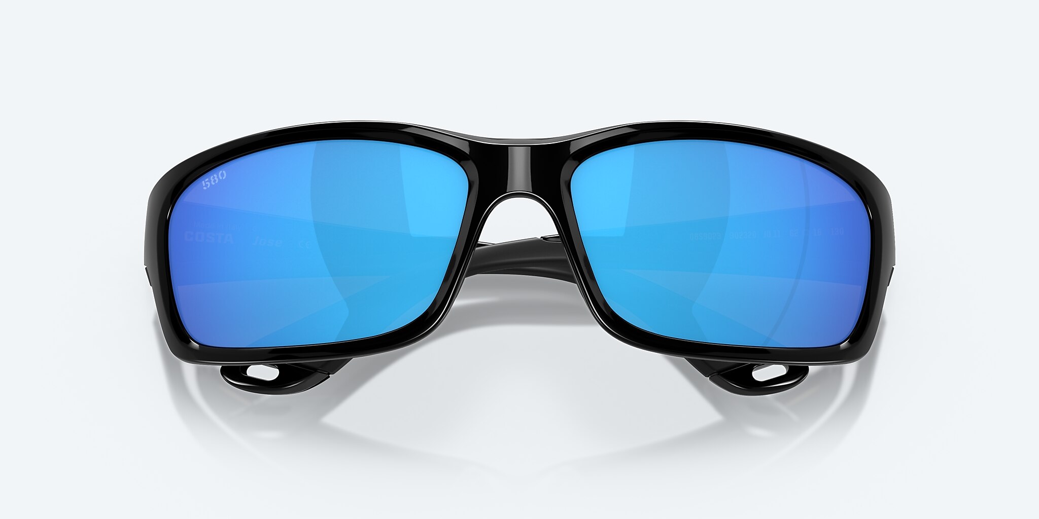 Sunglasses Costa Jose L (62-16) with Blue Mirror lens and Shiny Black frame Image 5 of 8