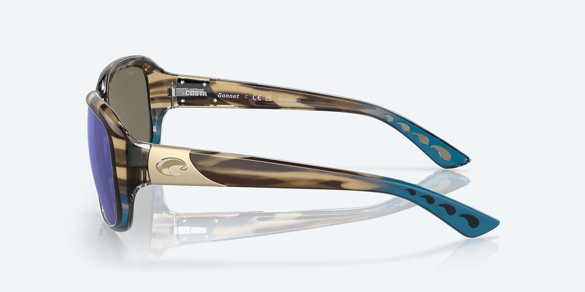 Sunglasses Costa Gannet M (58-17) with Blue Mirror lens and Shiny Wahoo frame Image 3 of 7