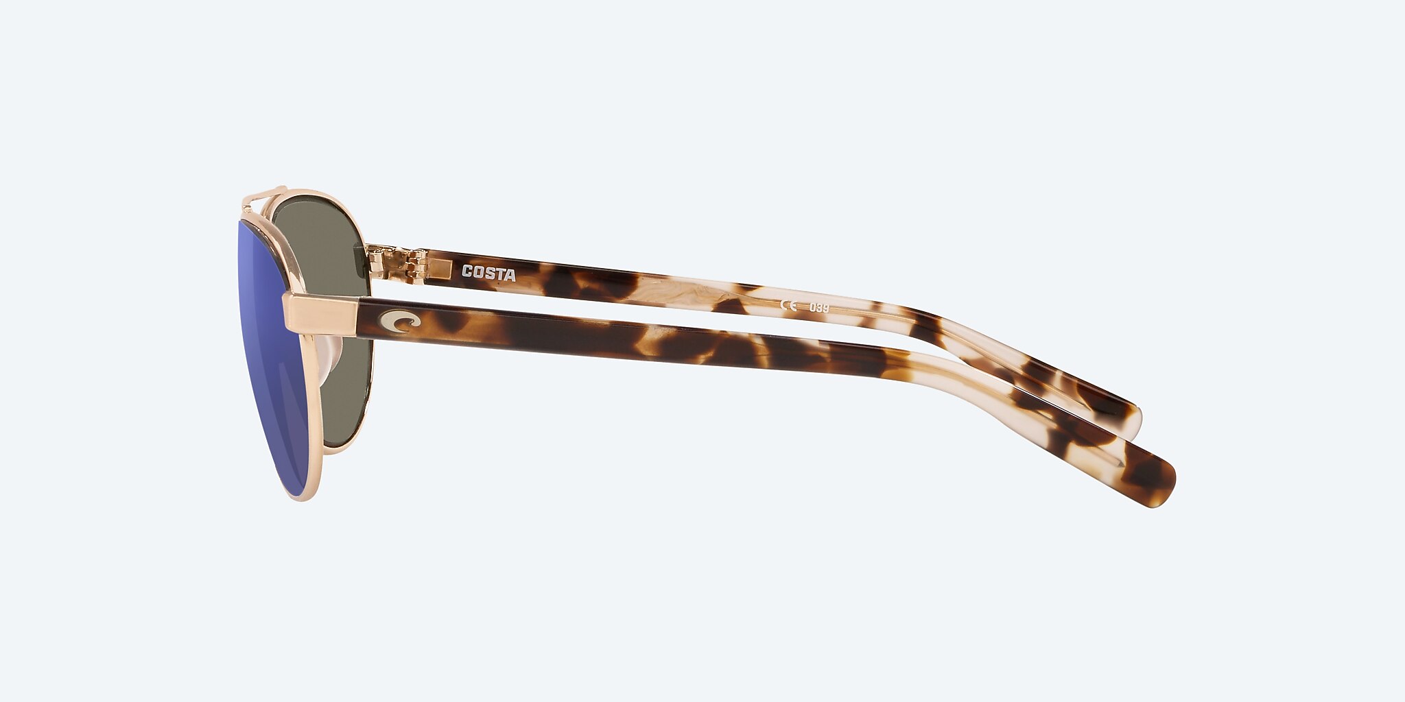 Sunglasses Costa Fernandina S (57-15) with Blue Mirror lens and Brushed Gold frame Image 3 of 4