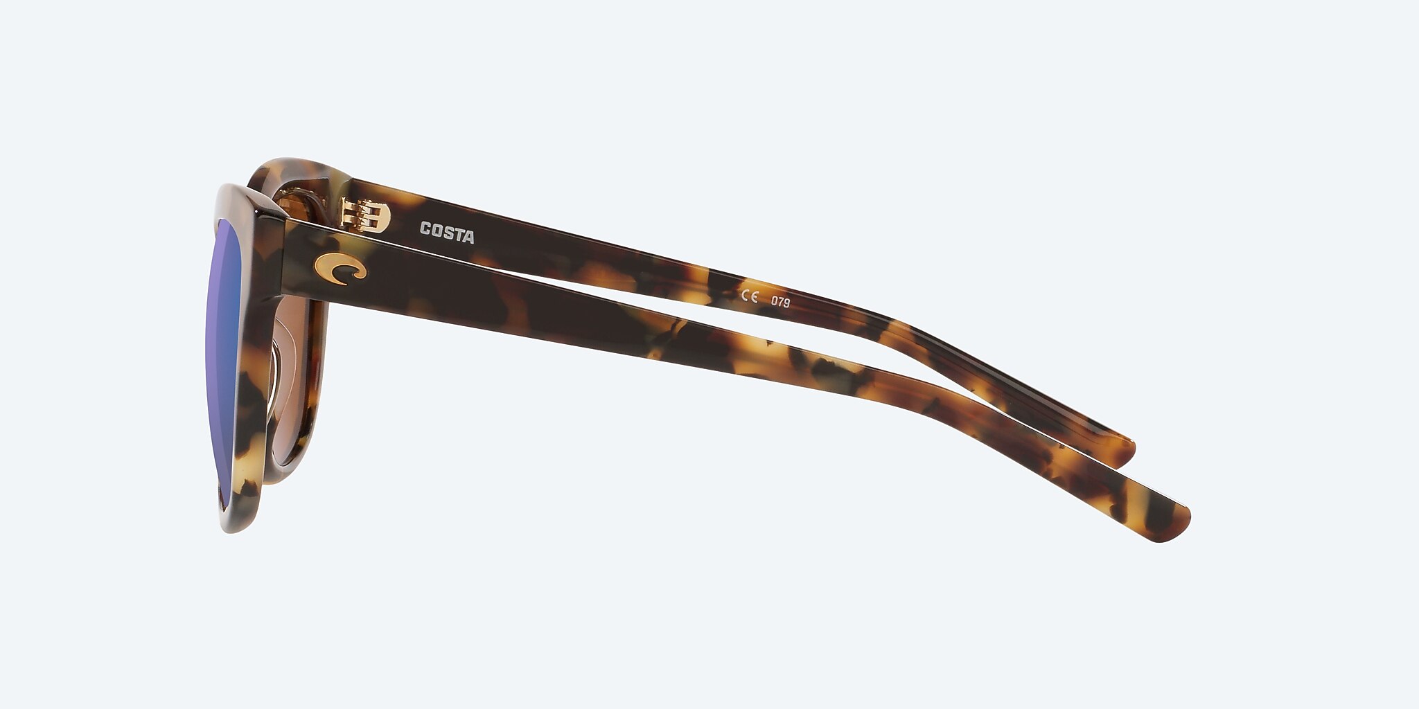 Sunglasses Costa Bimini M (55-19) with Green Mirror lens and Shiny Vintage Tortoise frame Image 3 of 4