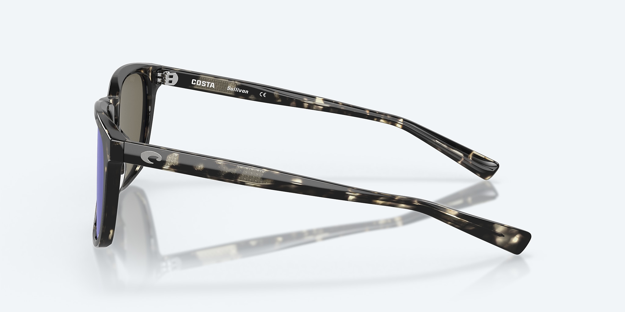 Sunglasses Costa Sullivan M (53-19) with Blue Mirror lens and Shiny Black Kelp frame Image 3 of 8