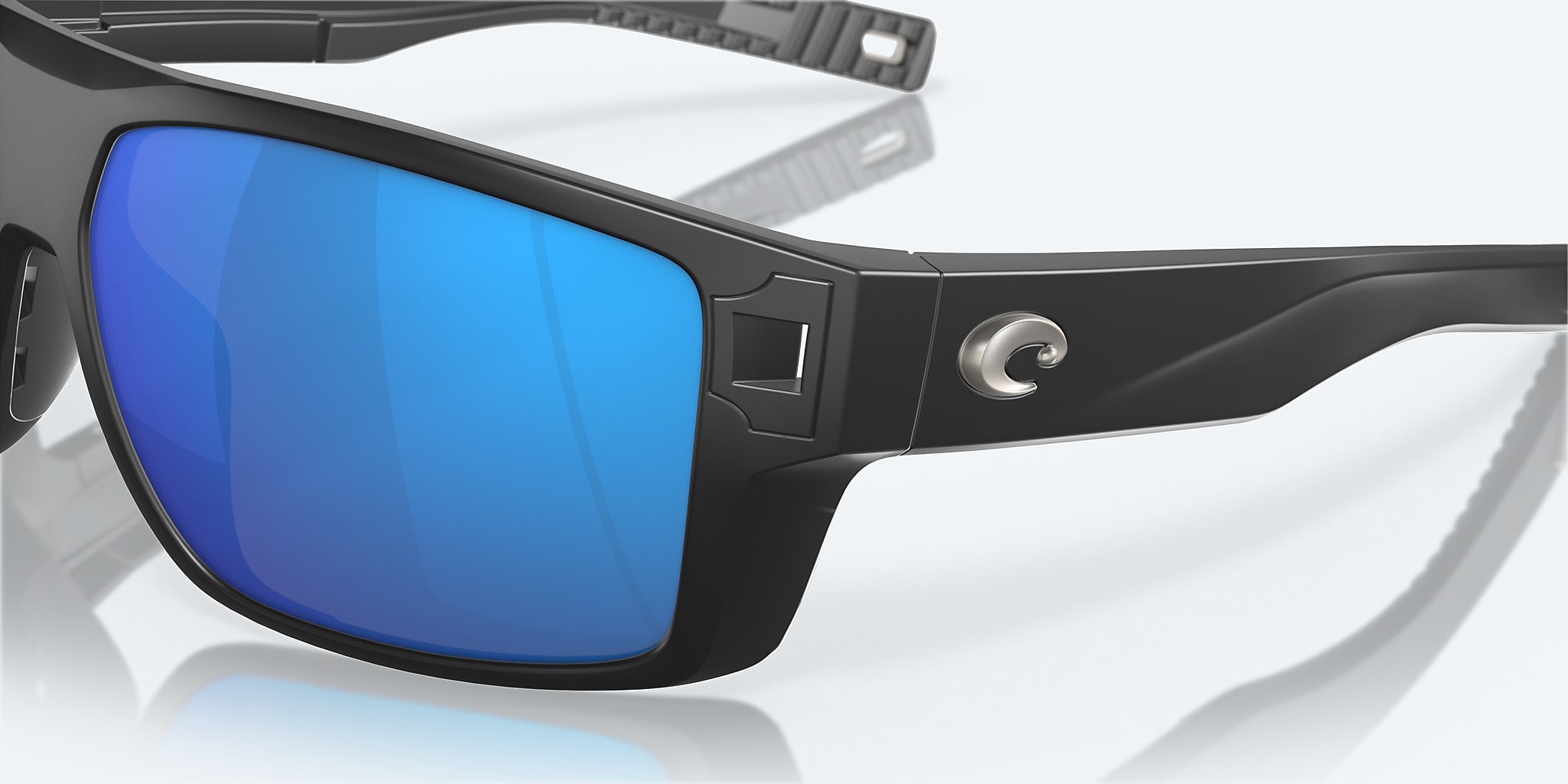 Sunglasses Costa Diego XL (62-14) with Blue Mirror lens and Matte Black frame Image 7 of 8