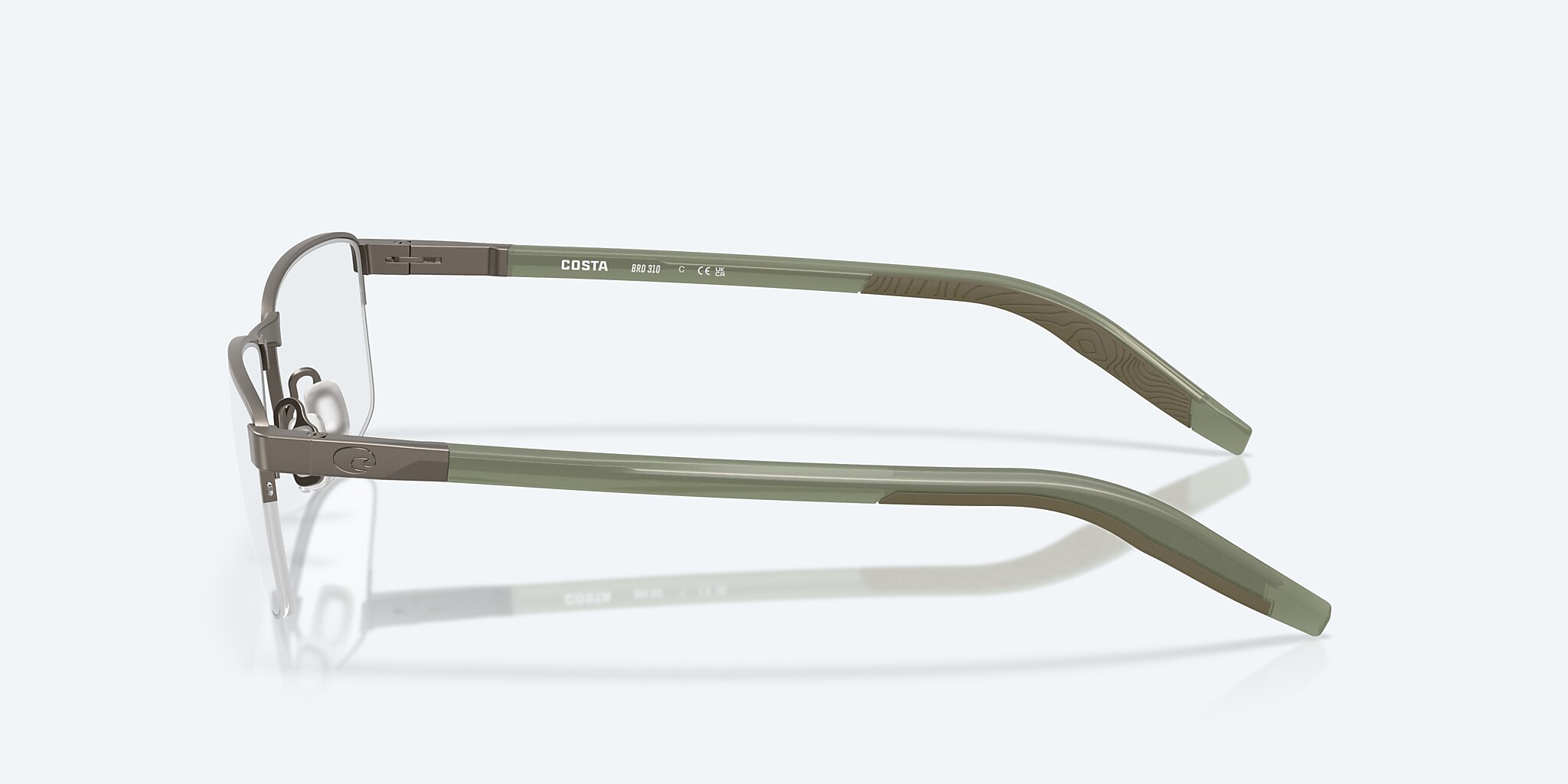 Eyeglasses Costa Bimini Road 310 M (55-17) with Demo Lens lens and Matte Light Gold Gunmetal frame Image 3 of 7