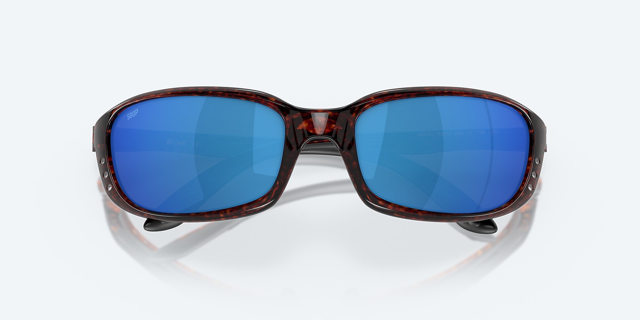 Sunglasses Costa Brine S (59-18) with Blue Mirror lens and Tortoise frame Image 5 of 7
