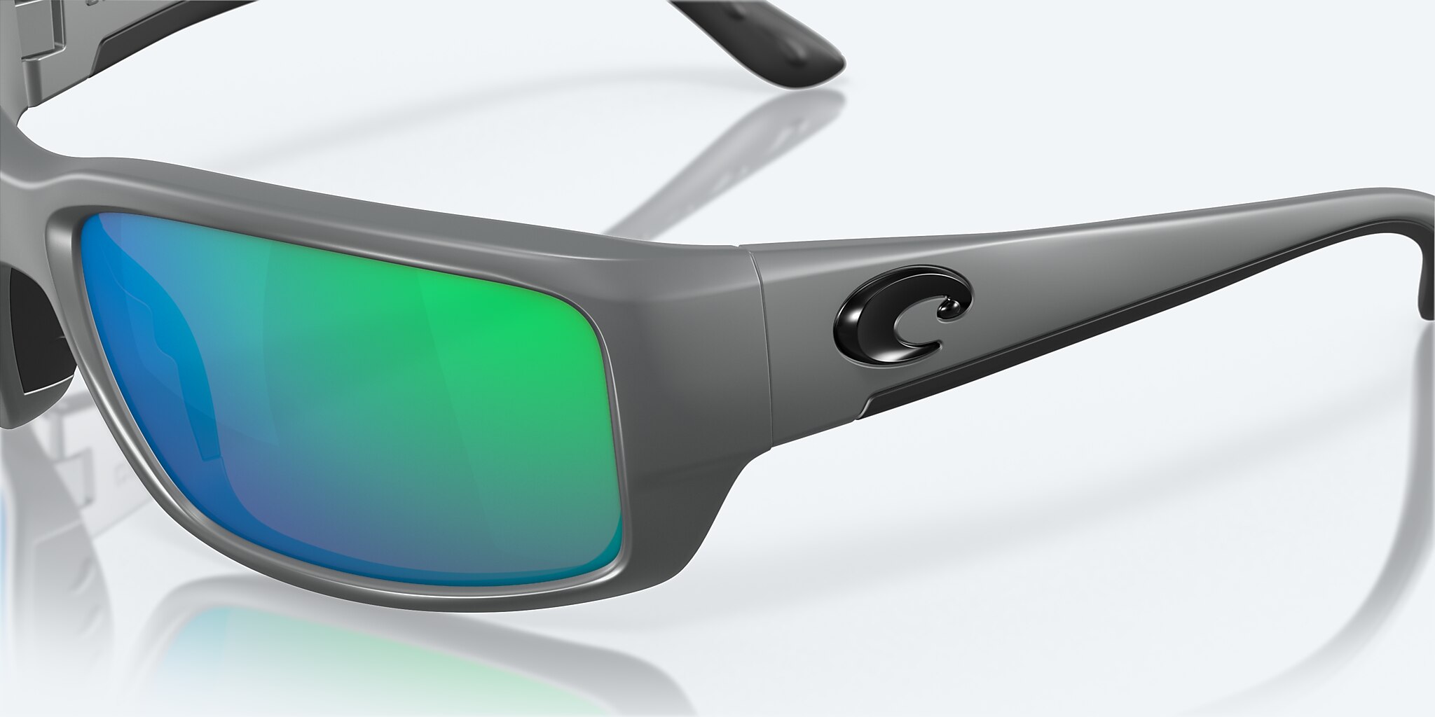 Sunglasses Costa Fantail M (59-14) with Green Mirror lens and Matte Gray frame Image 6 of 7