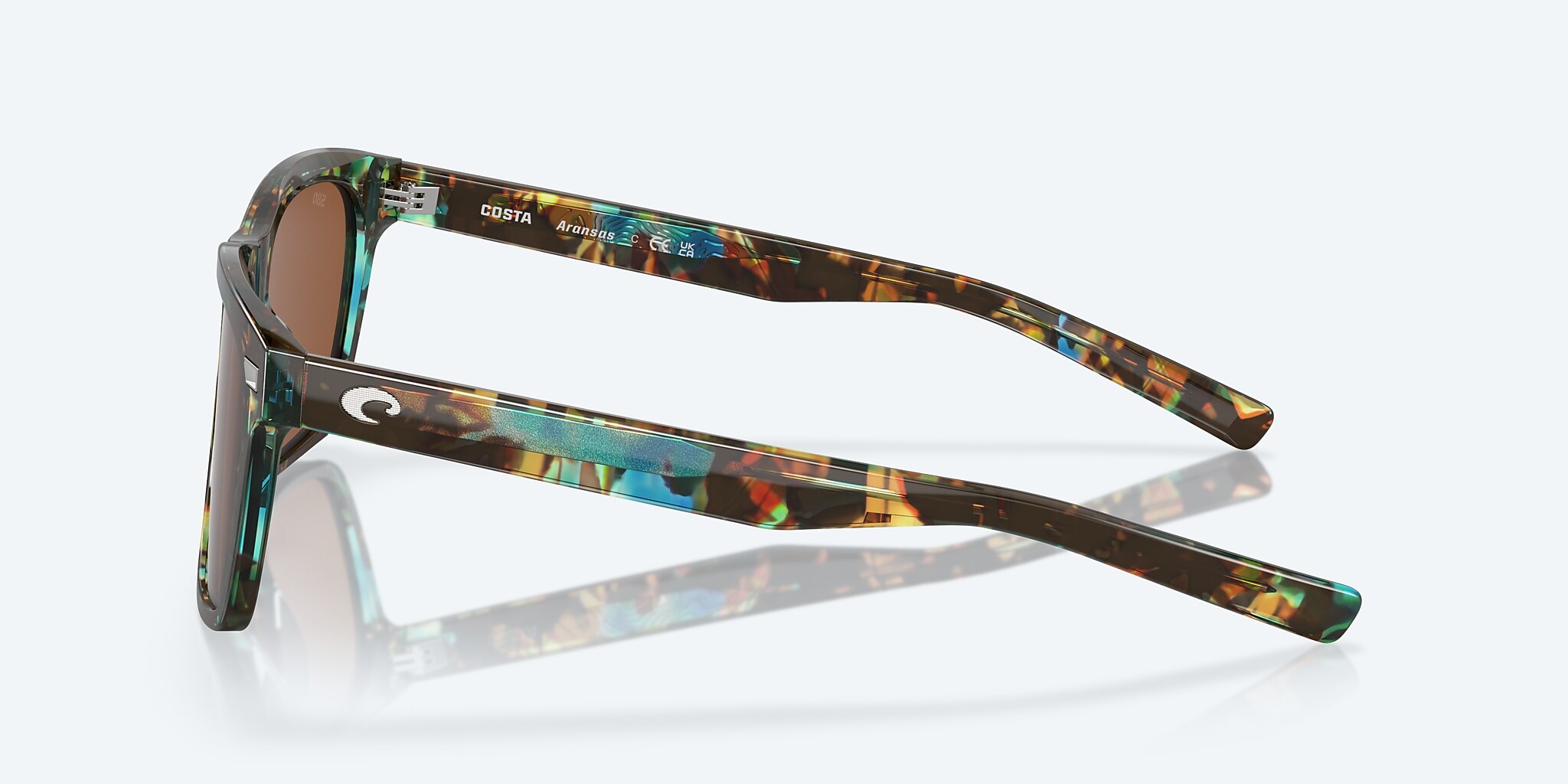 Lunettes de soleil Costa Aransas L (58-16) avec Cuivre verre et Écaille de tortue océan brillant monture Image 3 de 7