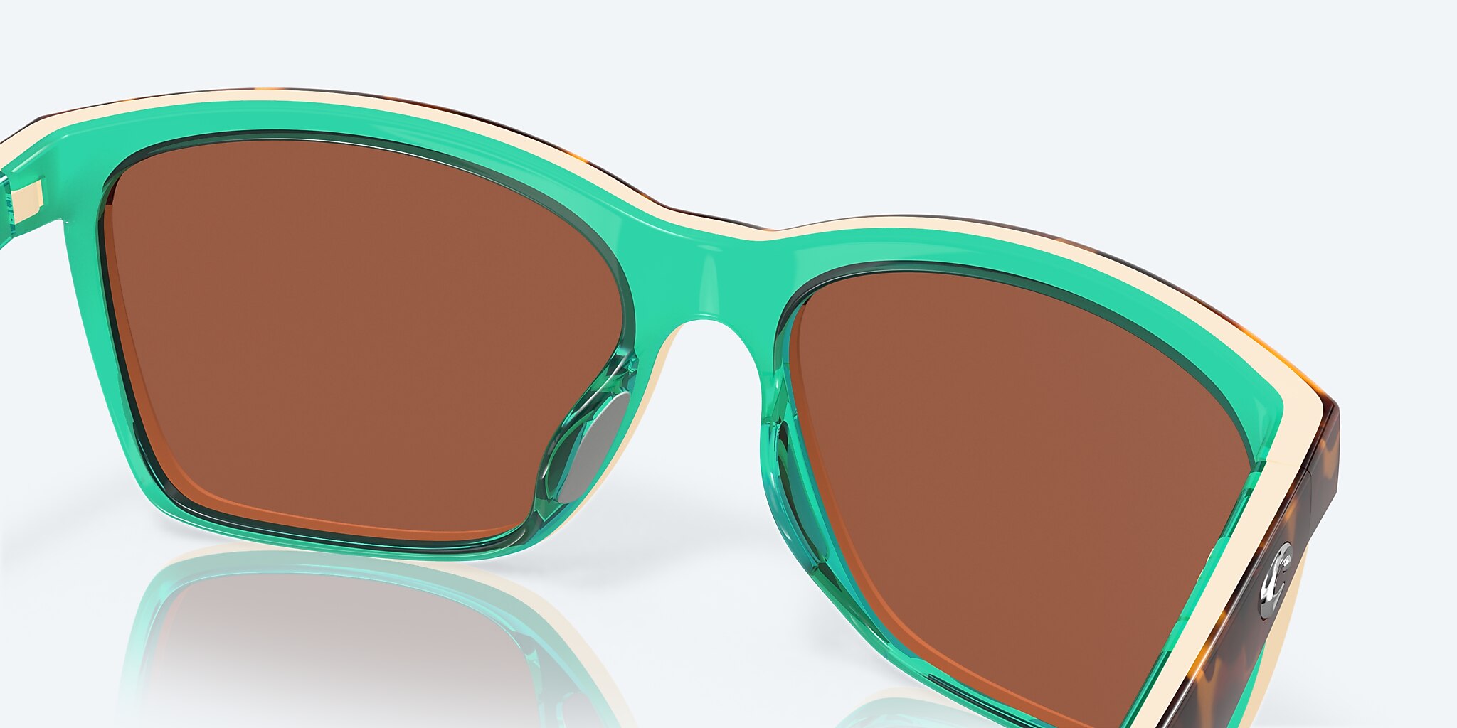 Sunglasses Costa Anaa S (55-16) with Copper lens and Shiny Retro Tort/Cream/Mint frame Image 7 of 7