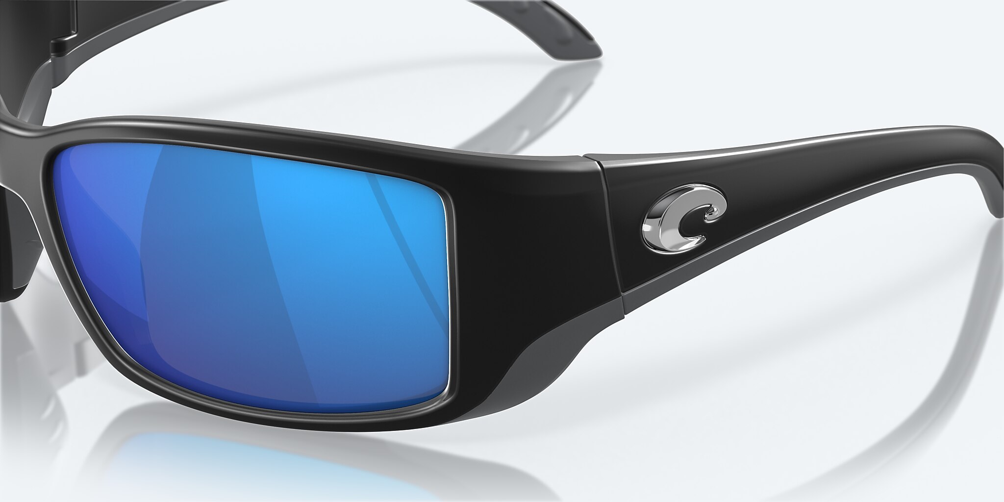Lunettes de soleil Costa Blackfin L (62-17) avec Effet miroir Bleu verre et Noir mat monture Image 7 de 8