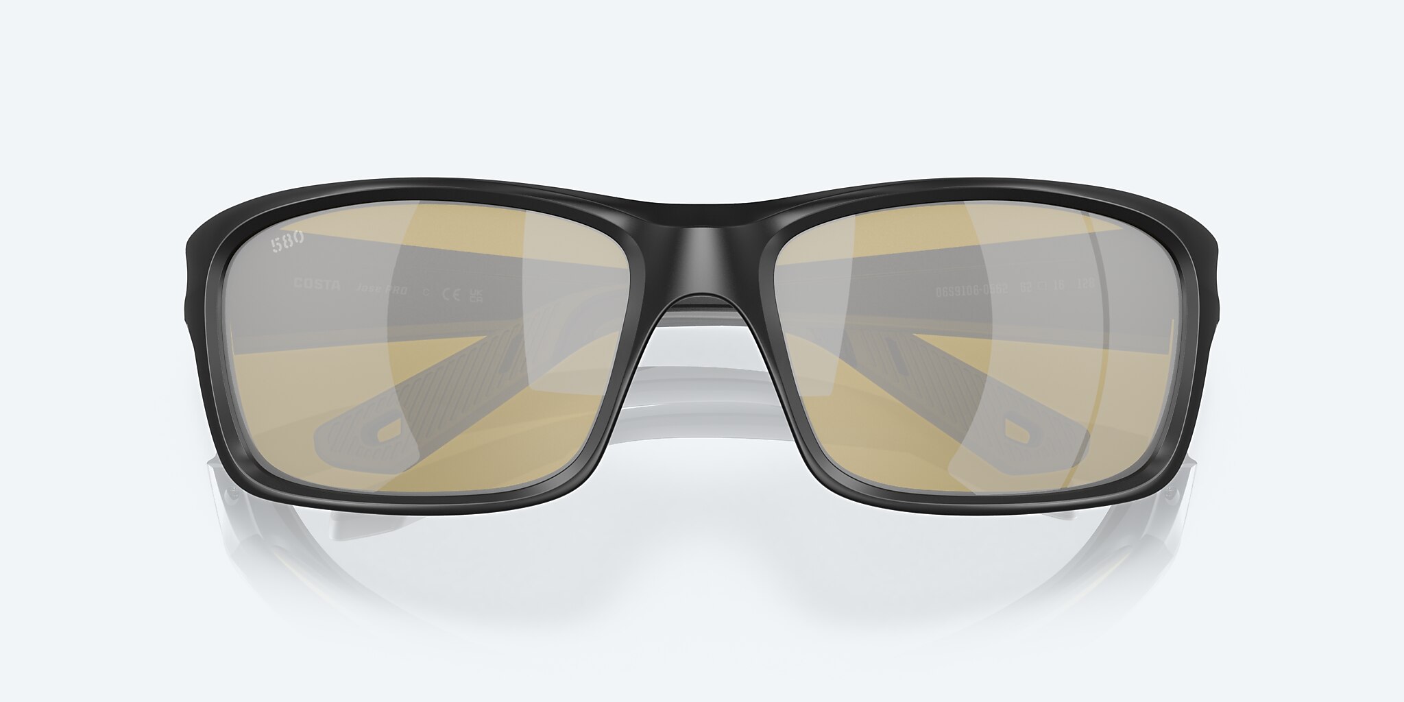 Sunglasses Costa Jose PRO L (62-16) with Sunrise Silver Mirror lens and Matte Black frame Image 5 of 7