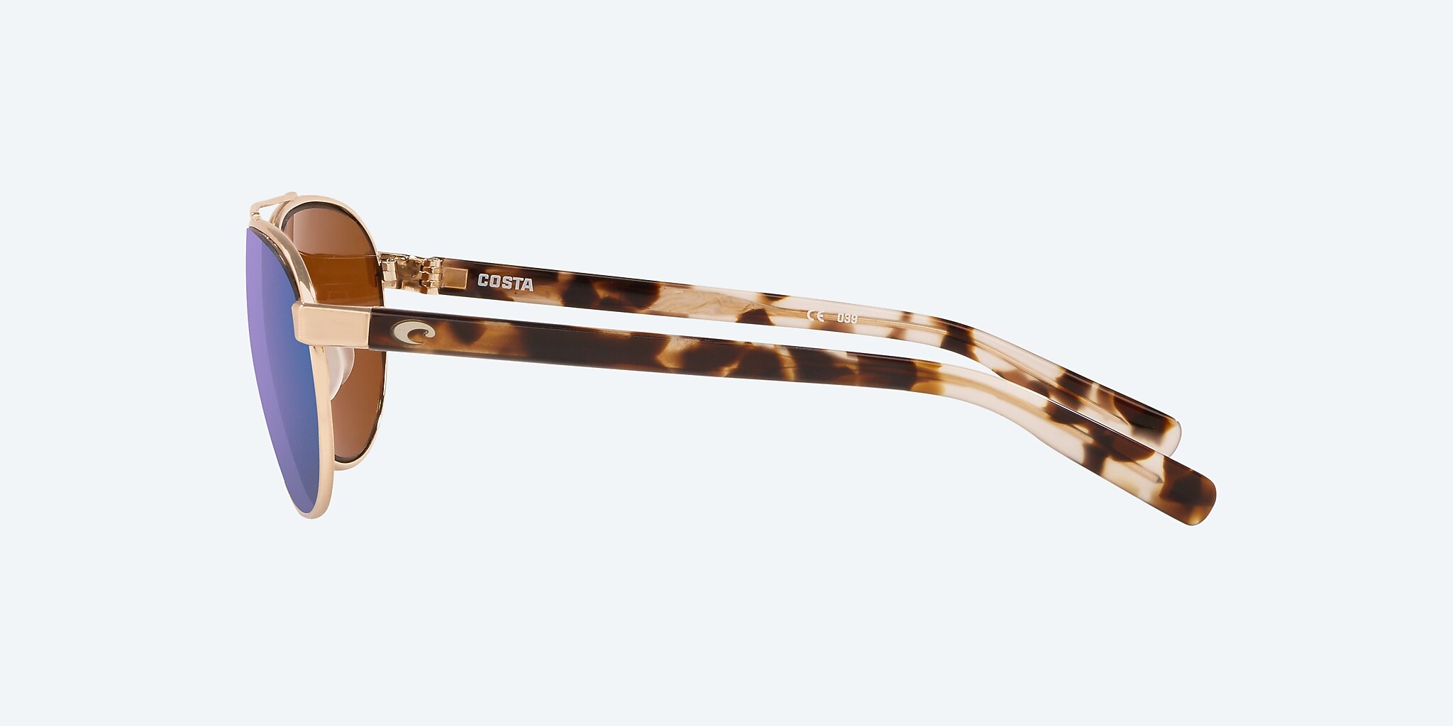 Sunglasses Costa Fernandina S (57-15) with Green Mirror lens and Brushed Gold frame Image 3 of 4