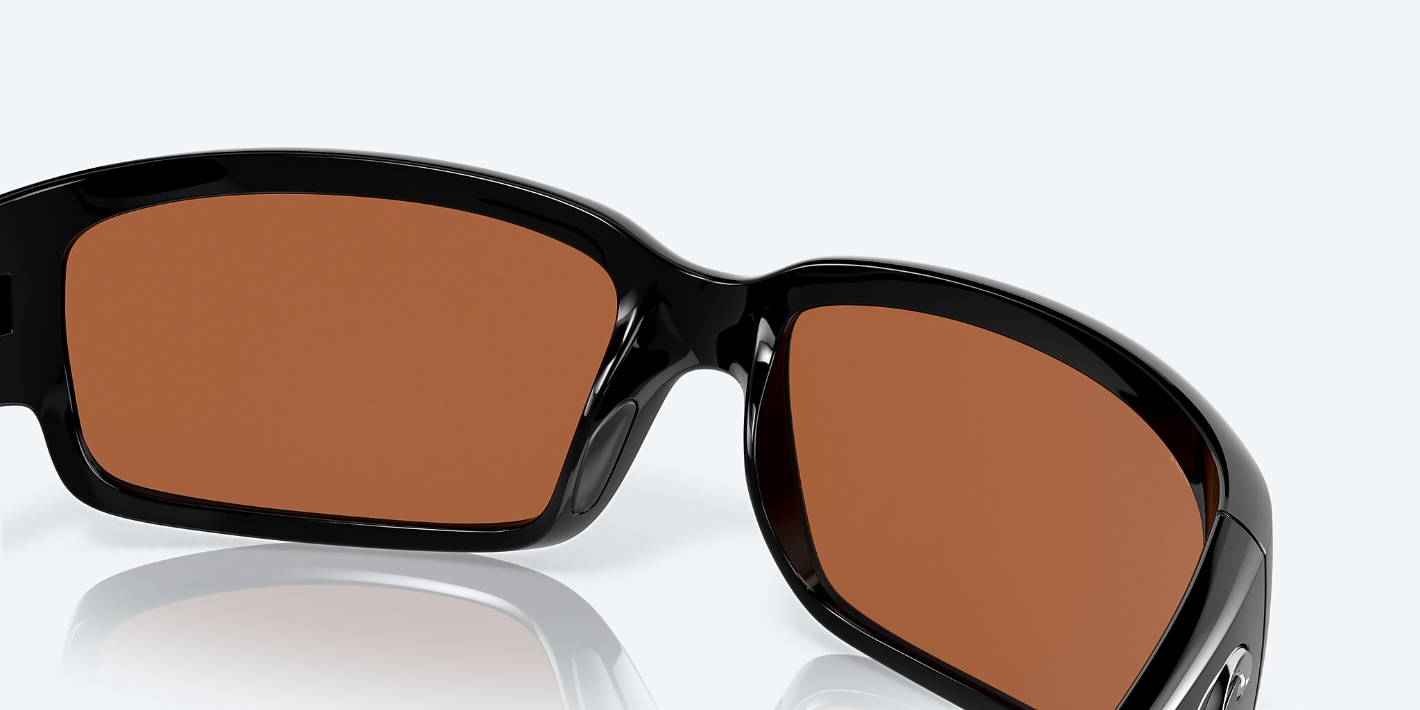Lunettes de soleil Costa Caballito M (59-15) avec Effet miroir Vert verre et Noir brillant monture Image 7 de 7