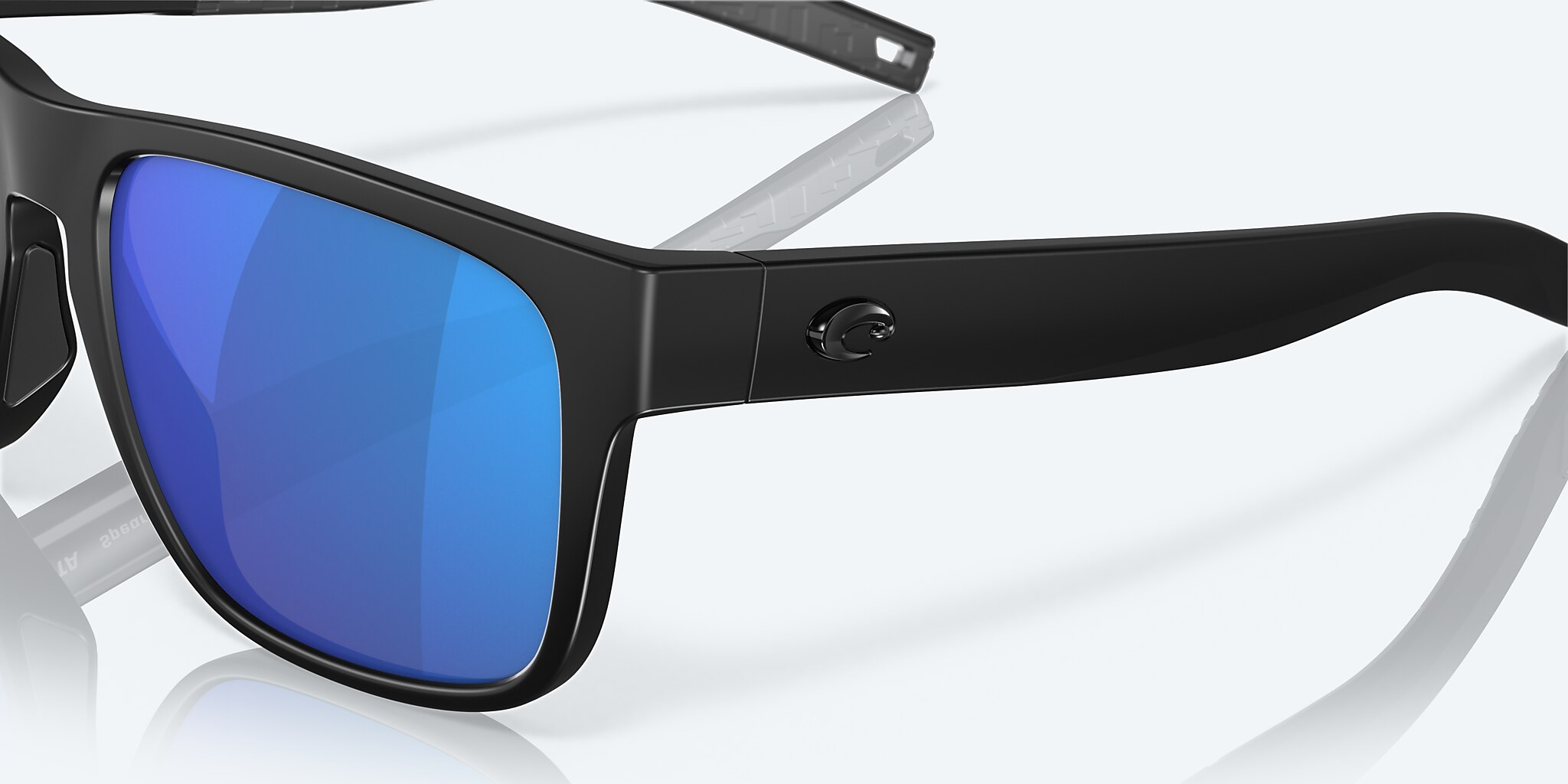 Lunettes de soleil Costa Spearo XXL (56-17) avec Effet miroir Bleu verre et Noir monture Image 6 de 7