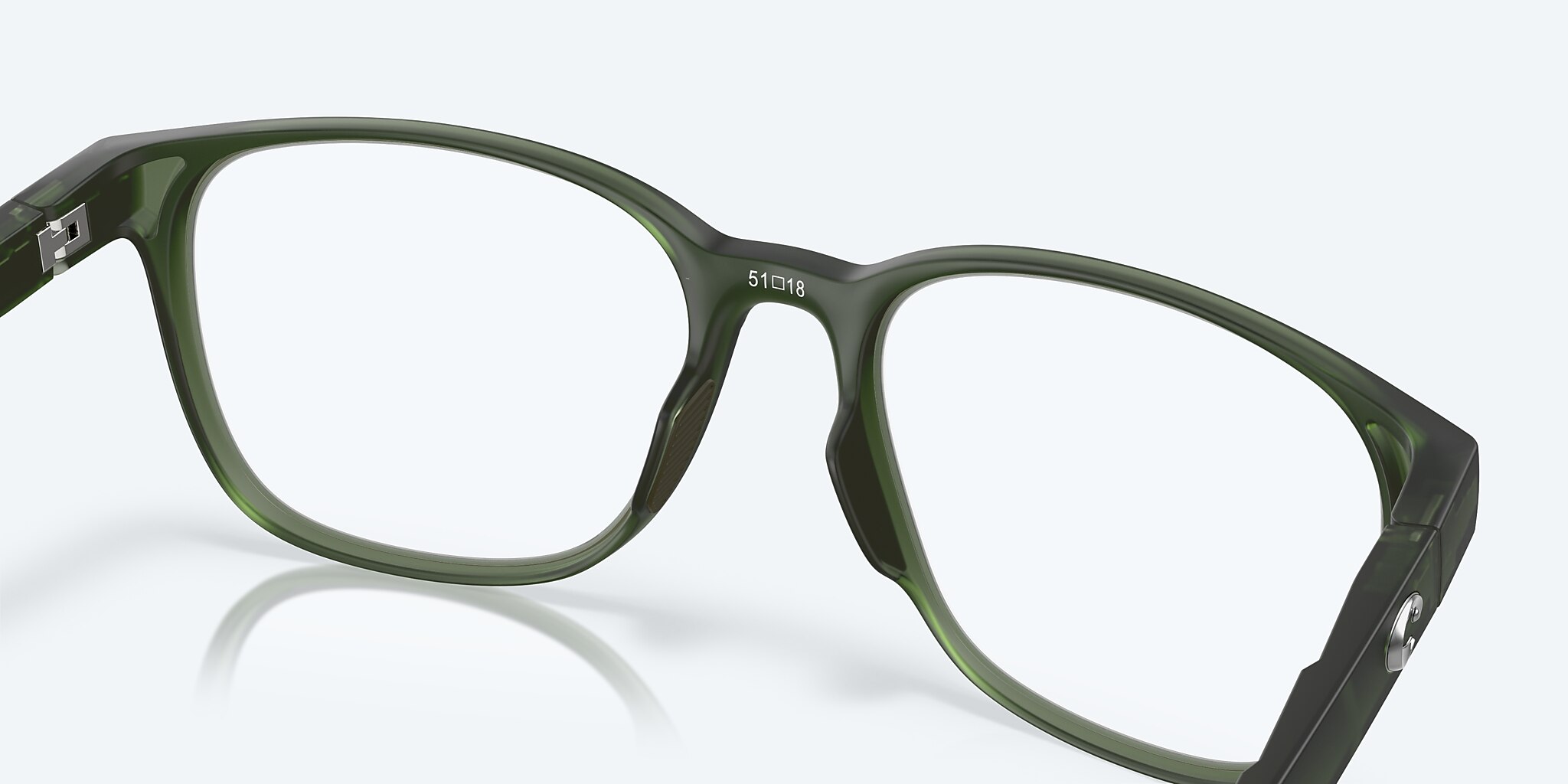 Eyeglasses Costa Ocean Ridge 720 S (49-18) with Demo Lens lens and Matte Algae Green frame Image 7 of 7