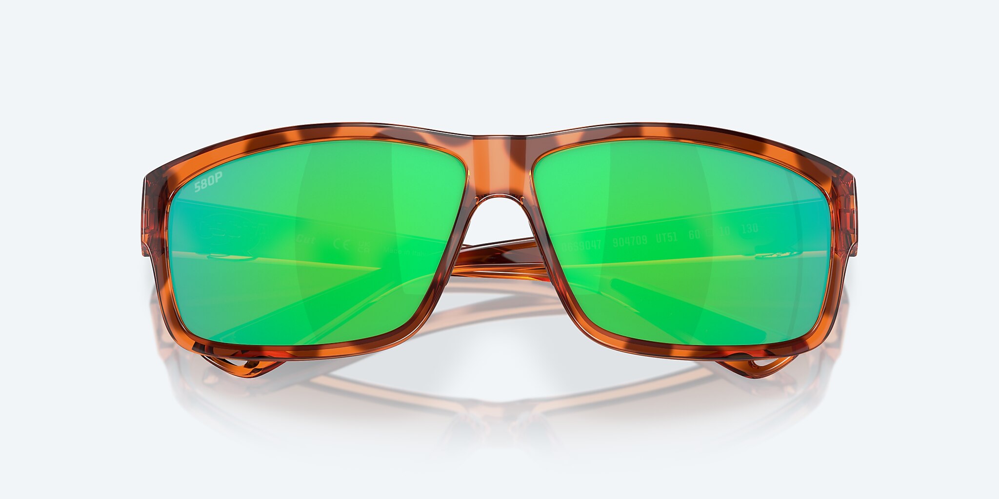 Sunglasses Costa Cut L (60-10) with Green Mirror lens and Honey Tortoise frame Image 5 of 7