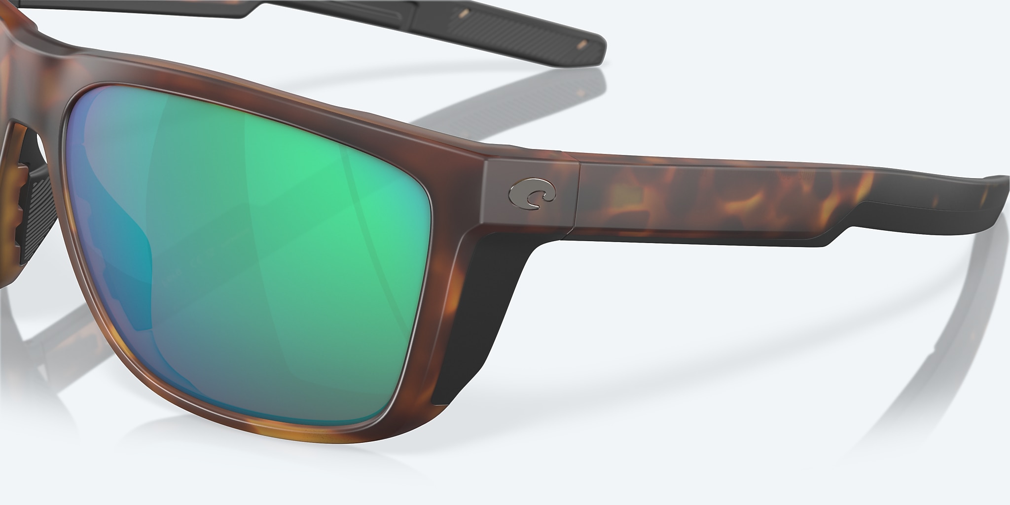 Sunglasses Costa Ferg L (59-16) with Green Mirror lens and Matte Tortoise frame Image 6 of 7