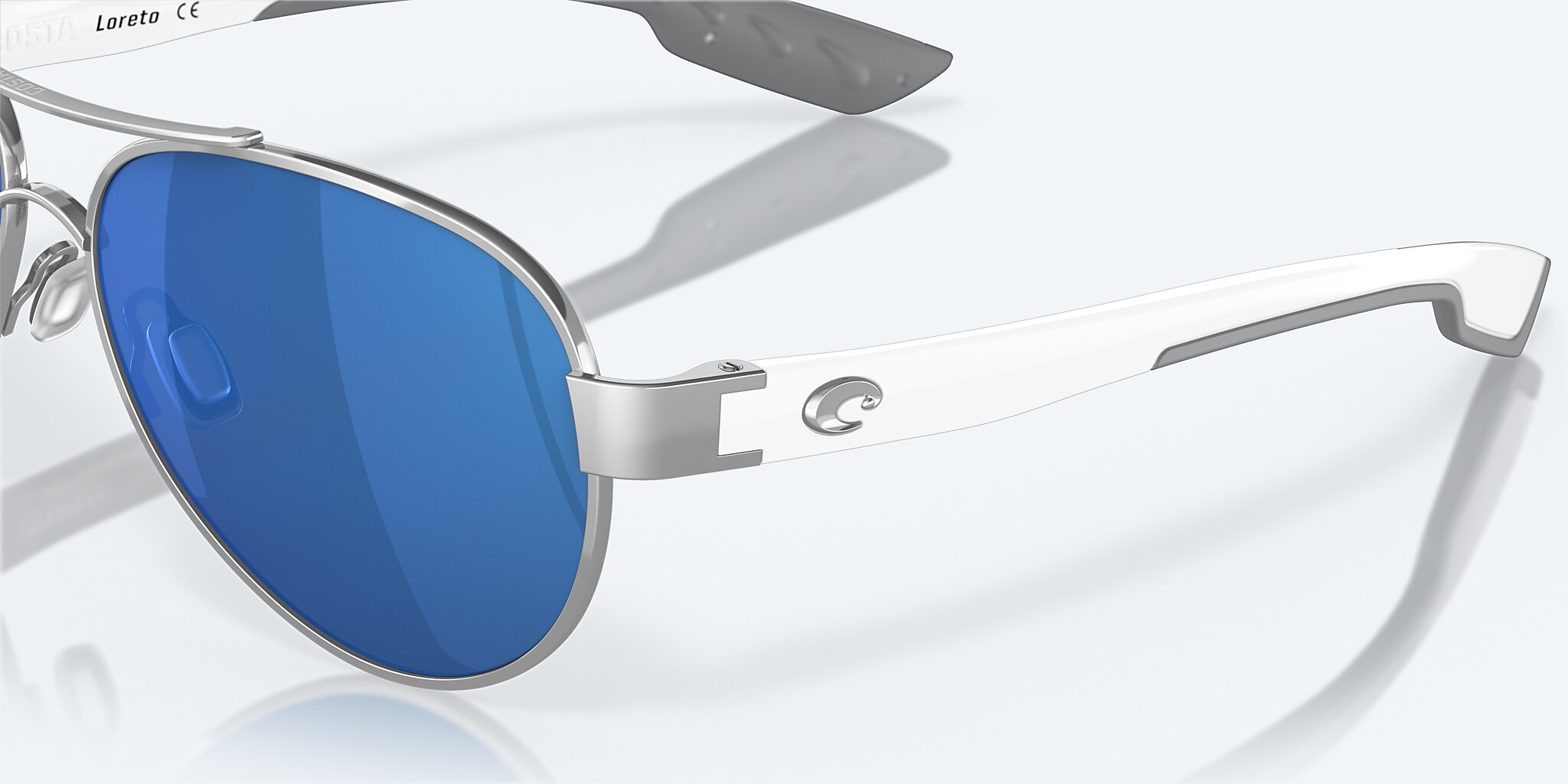 Sunglasses Costa Loreto M (56-14) with Blue Mirror lens and Palladium frame Image 6 of 8