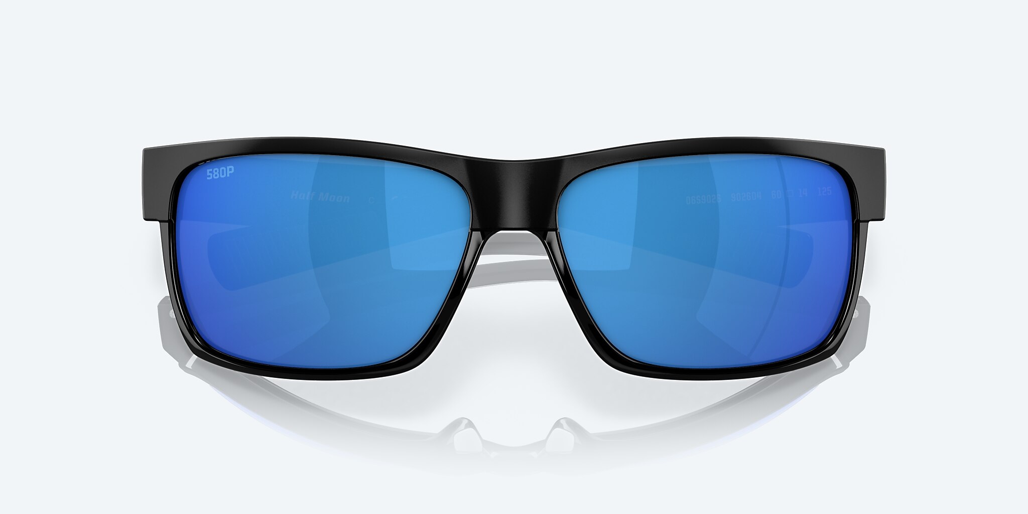 Sunglasses Costa Half Moon M (60-14) with Blue Mirror lens and Shiny Black frame Image 5 of 7