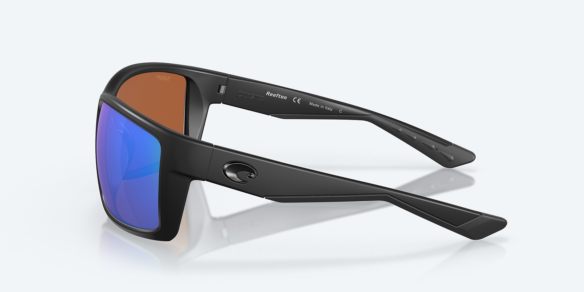 Sunglasses Costa Reefton XL (64-15) with Green Mirror lens and Blackout frame Image 3 of 7