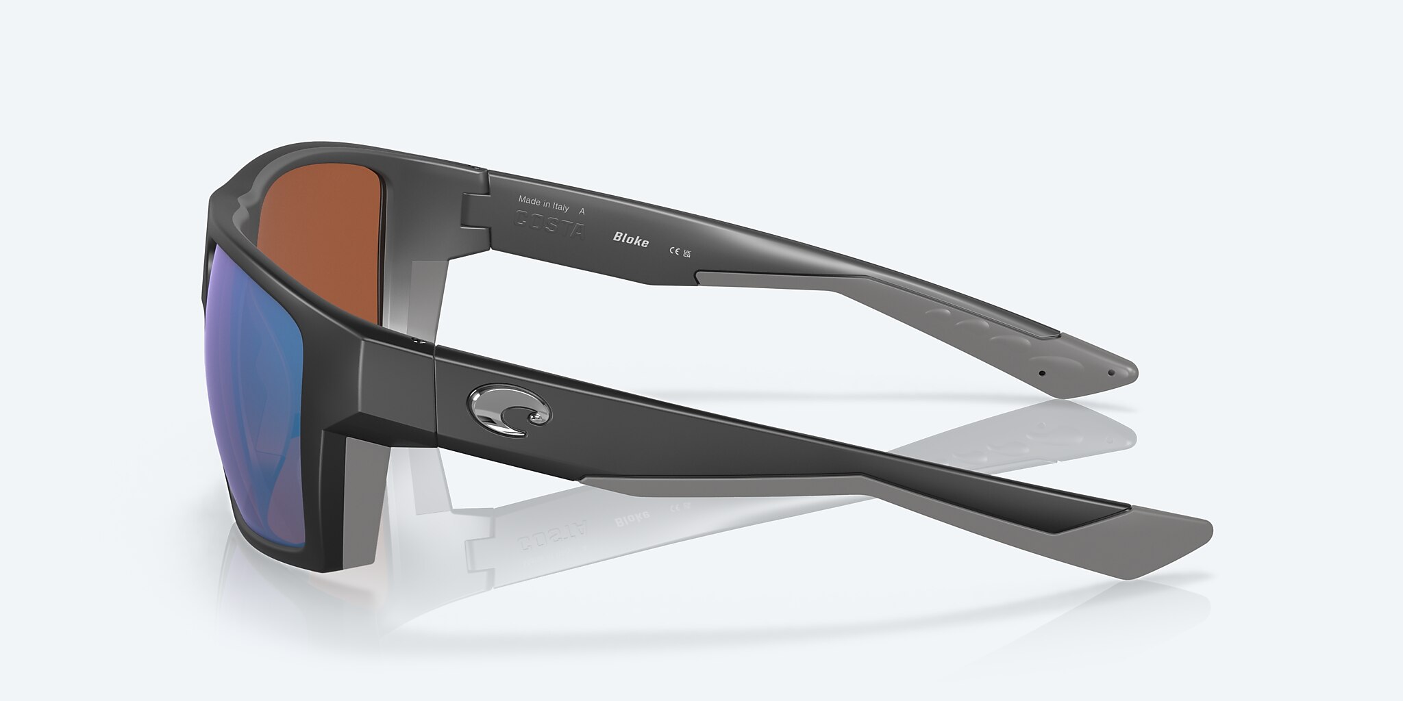 Sunglasses Costa Bloke XL (61-14) with Green Mirror lens and Matte Black frame Image 3 of 7