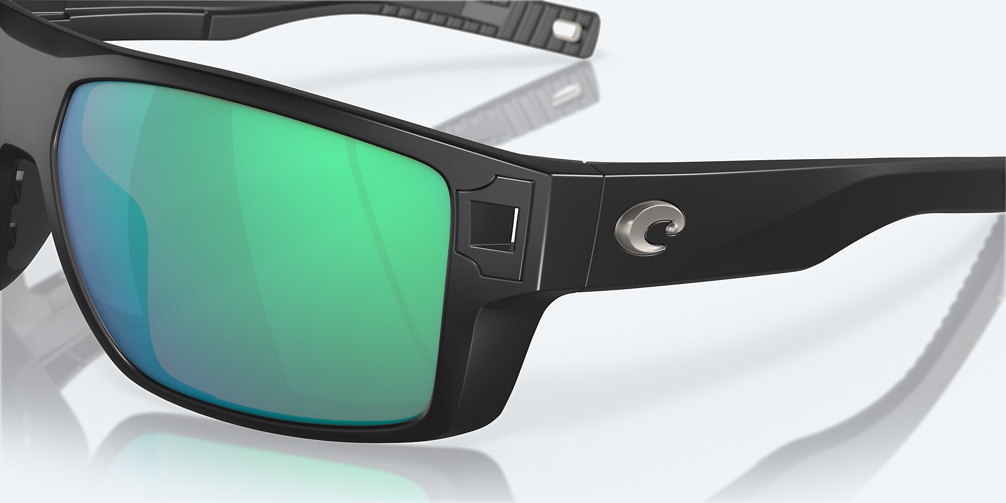 Lunettes de soleil Costa Diego XL (62-14) avec Effet miroir Vert verre et Noir mat monture Image 6 de 7