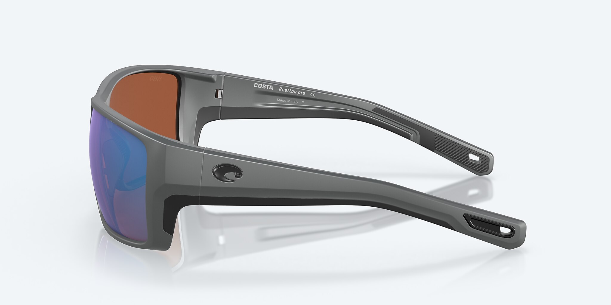 Sunglasses Costa Reefton PRO XL (63-15) with Green Mirror lens and Matte Gray frame Image 3 of 7