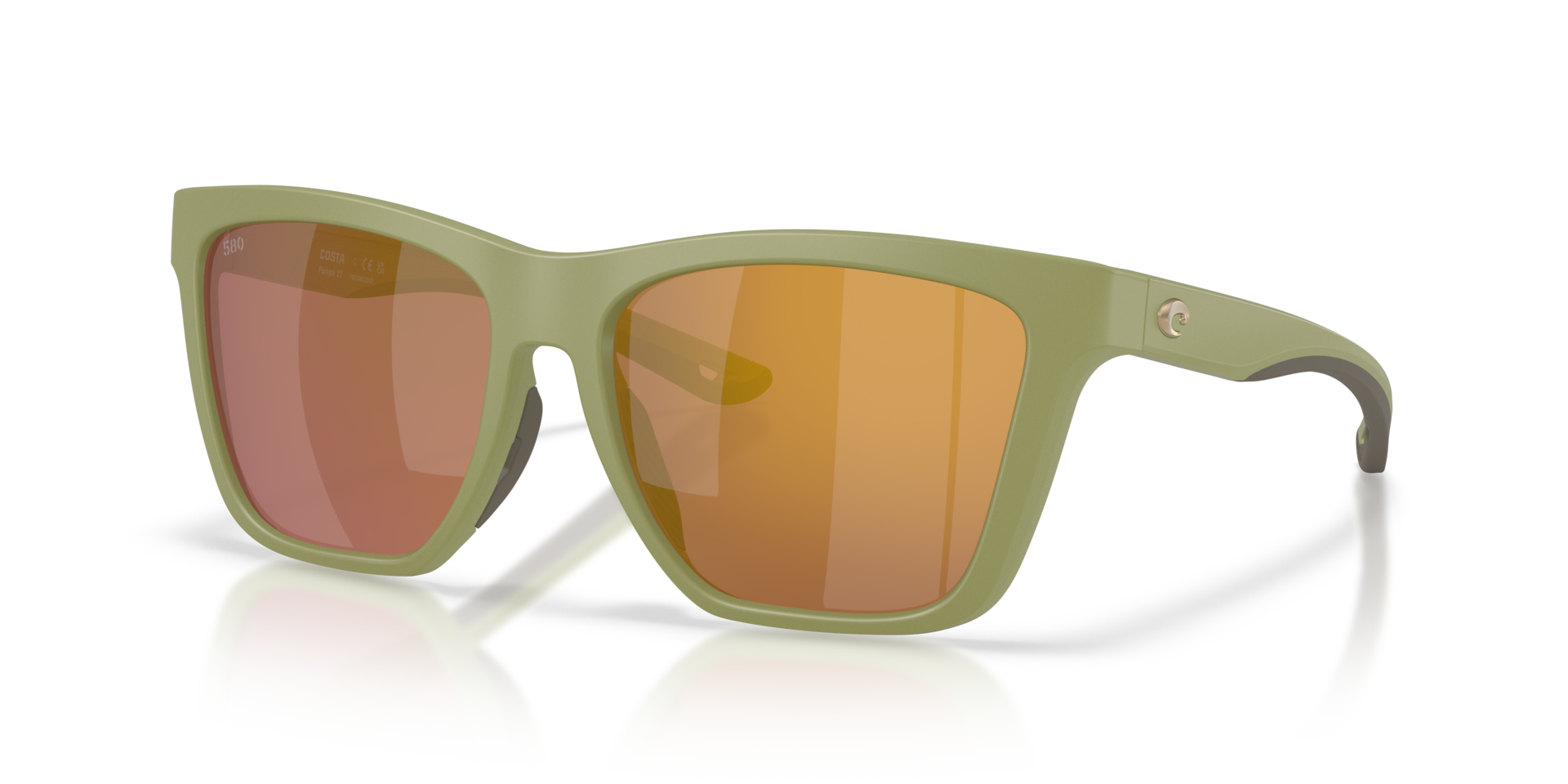 Costa Del Mar Hybrid Panga II MT Women's Matte Sitka Frame Gold Mirror 580G Polarized Lens Sunglasses 06S9122-91221357