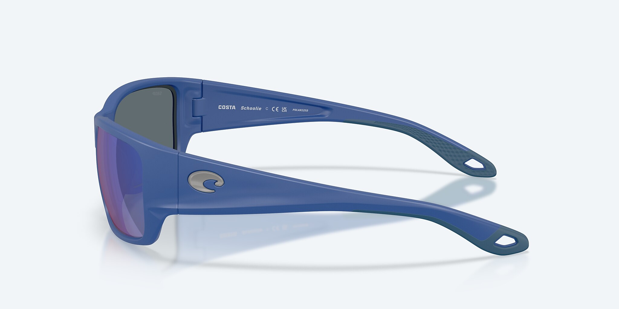 Sunglasses Costa Schoolie S (56-16) with Blue Mirror lens and Matte Chesapeake Blue frame Image 3 of 8