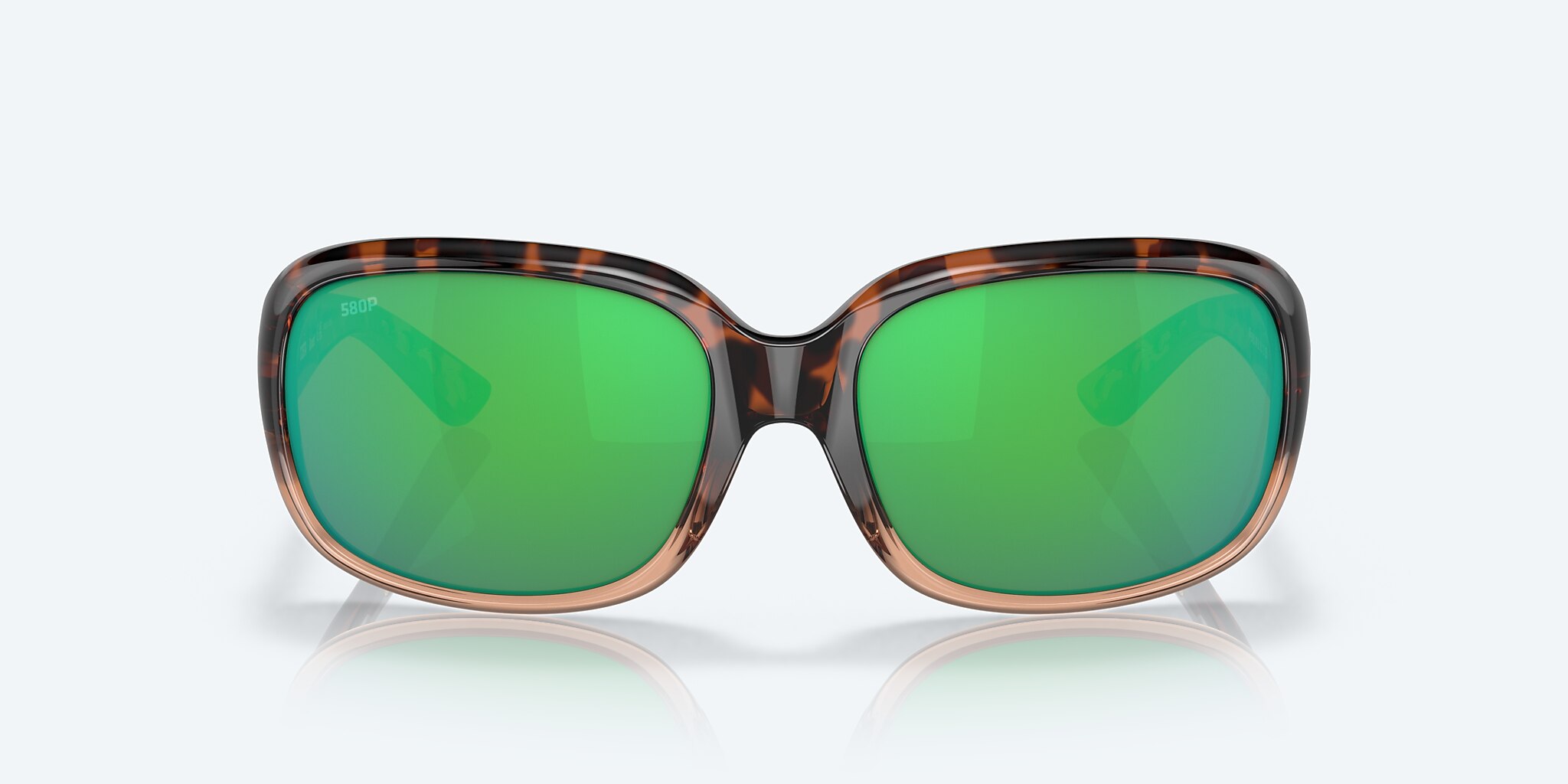 Lunettes de soleil Costa Gannet M (58-17) avec Effet miroir Vert verre et Dégradé écaille de tortue brillant monture Image 2 de 7