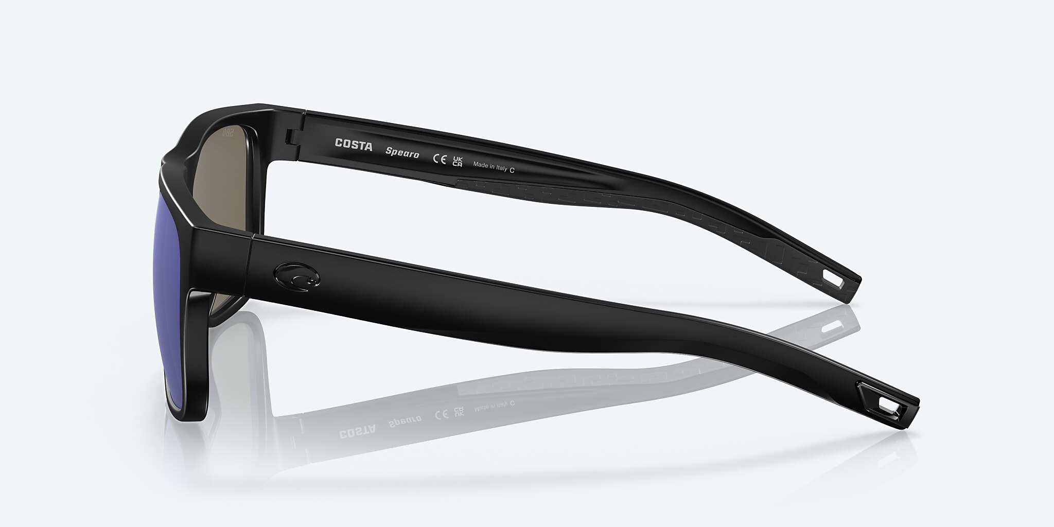 Lunettes de soleil Costa Spearo XXL (56-17) avec Effet miroir Bleu verre et Noir monture Image 3 de 7