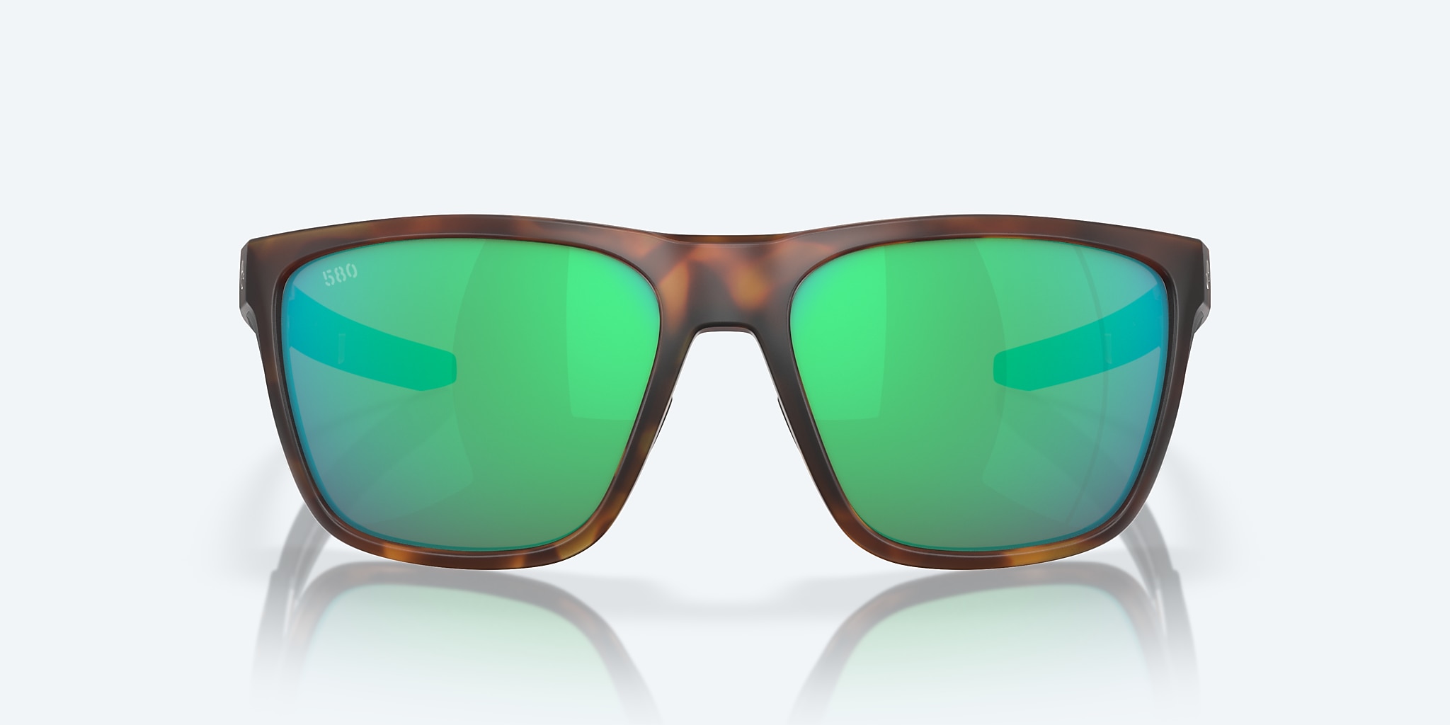 Sunglasses Costa Ferg L (59-16) with Green Mirror lens and Matte Tortoise frame Image 2 of 7