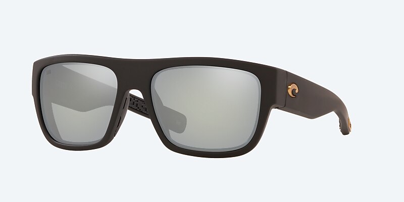 Sunglasses Costa Sampan XL (58-17) with Gray Silver Mirror lens and Matte Black Ultra frame Image 1 of 4