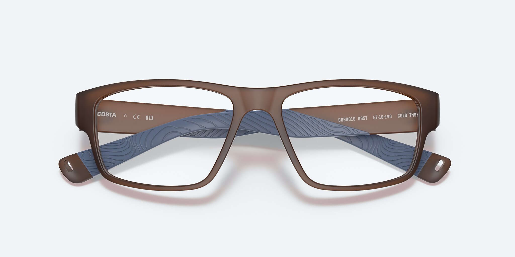 Lunettes de vue Costa Ocean Ridge 301 XL (57-16) avec Verres de Démonstration verre et Brun profond translucide monture Image 5 de 5