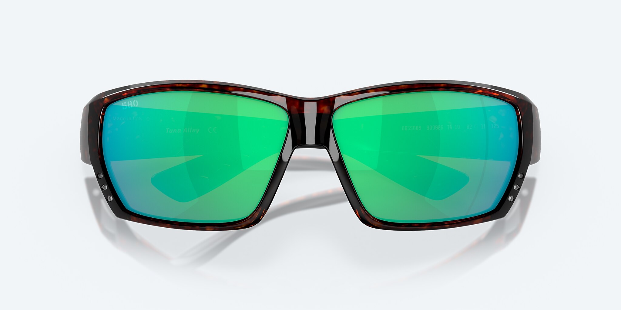 Sunglasses Costa Tuna Alley XL (62-11) with Green Mirror lens and Tortoise frame Image 5 of 7