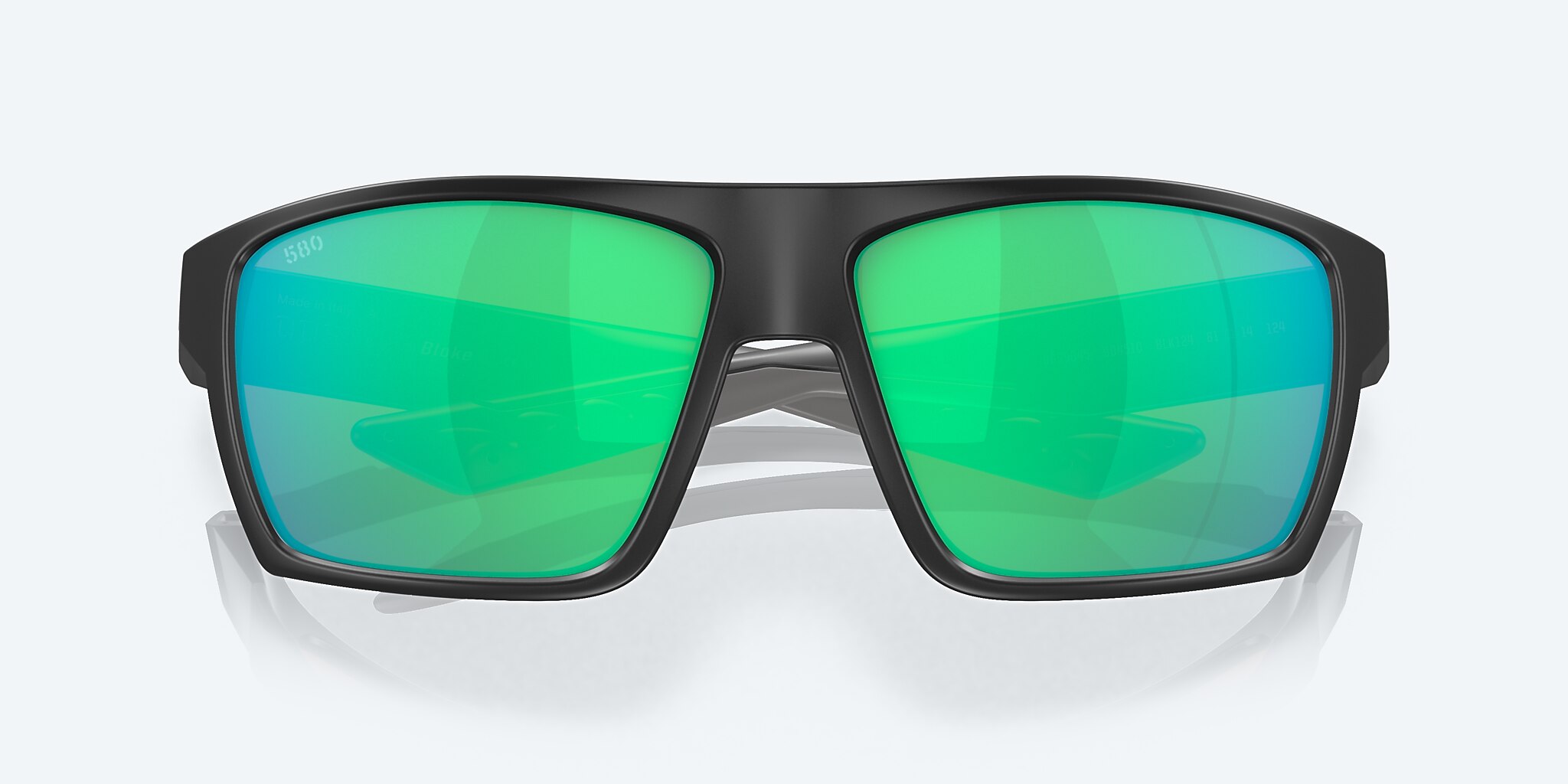 Sunglasses Costa Bloke XL (61-14) with Green Mirror lens and Matte Black frame Image 5 of 7